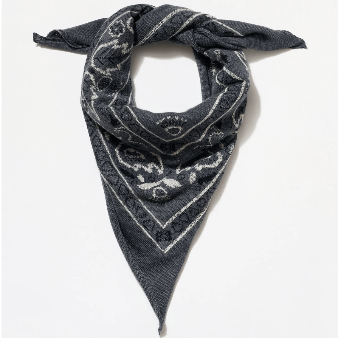 Organic John Patrick Scarves Charcoal Cashmere Bandana by Organic John Patrick