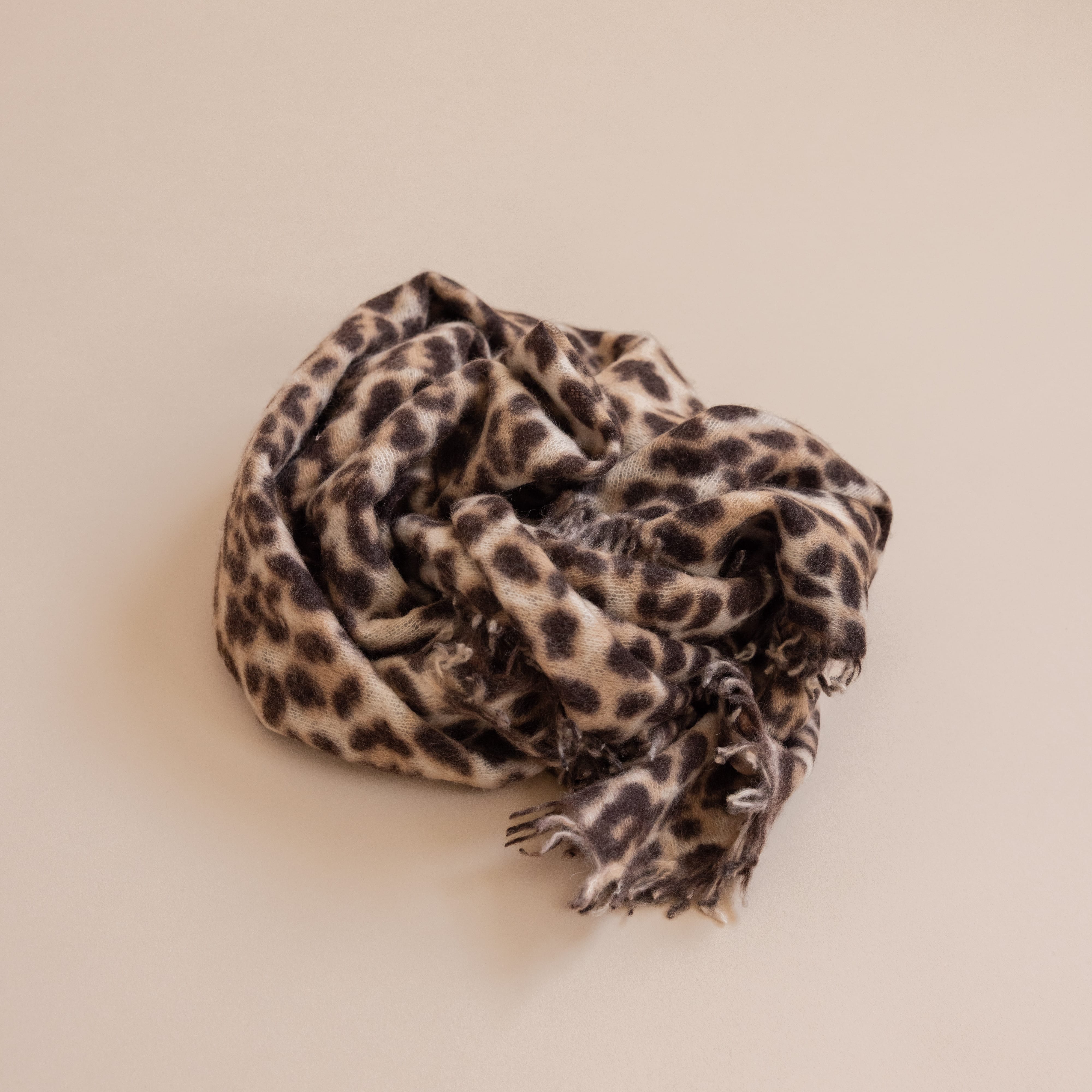 Organic John Patrick Scarves Leopard Cashmere Felted Triangle Scarf by Organic John Patrick