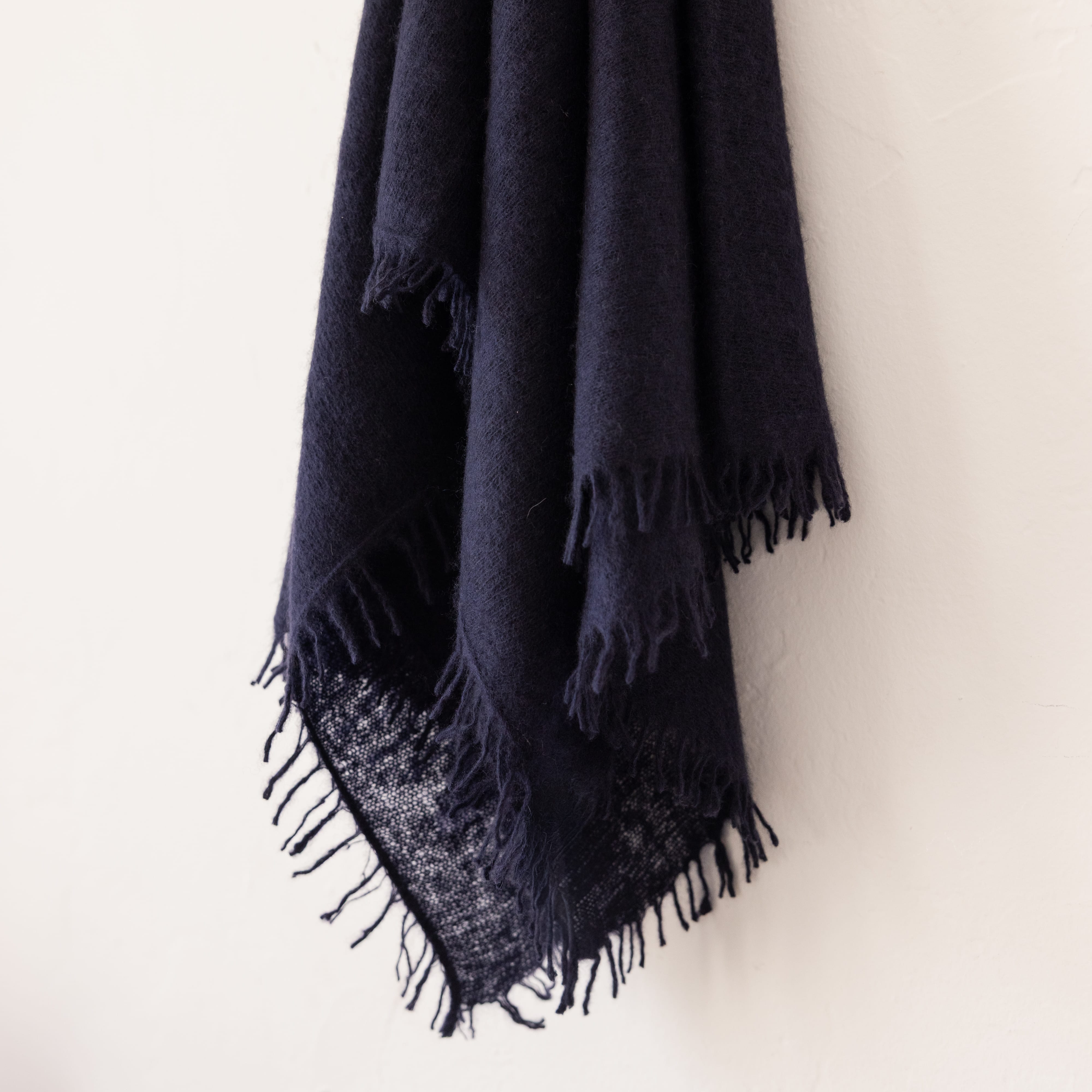 Organic John Patrick Scarves Navy Cashmere Felted Triangle Scarf by Organic John Patrick