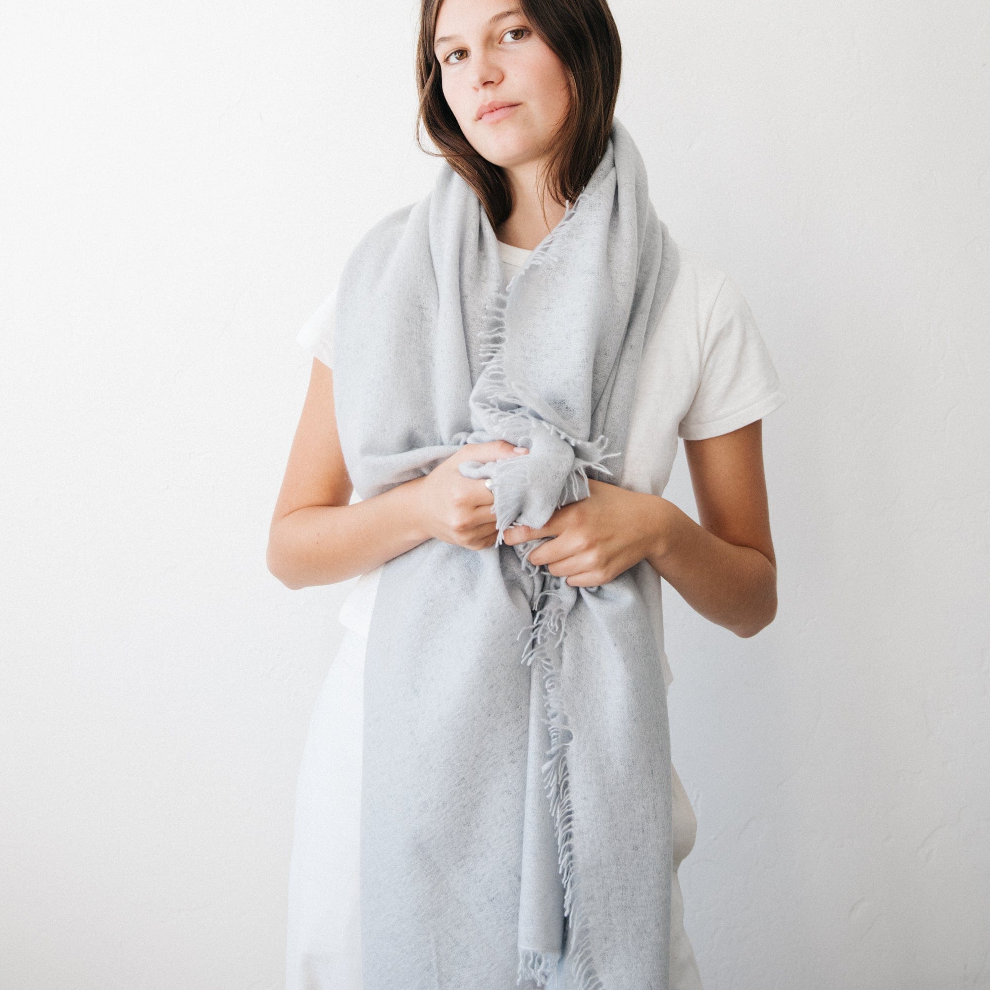 Organic John Patrick Scarves Oyster Mushroom Cashmere Felted Scarf by Organic by John Patrick