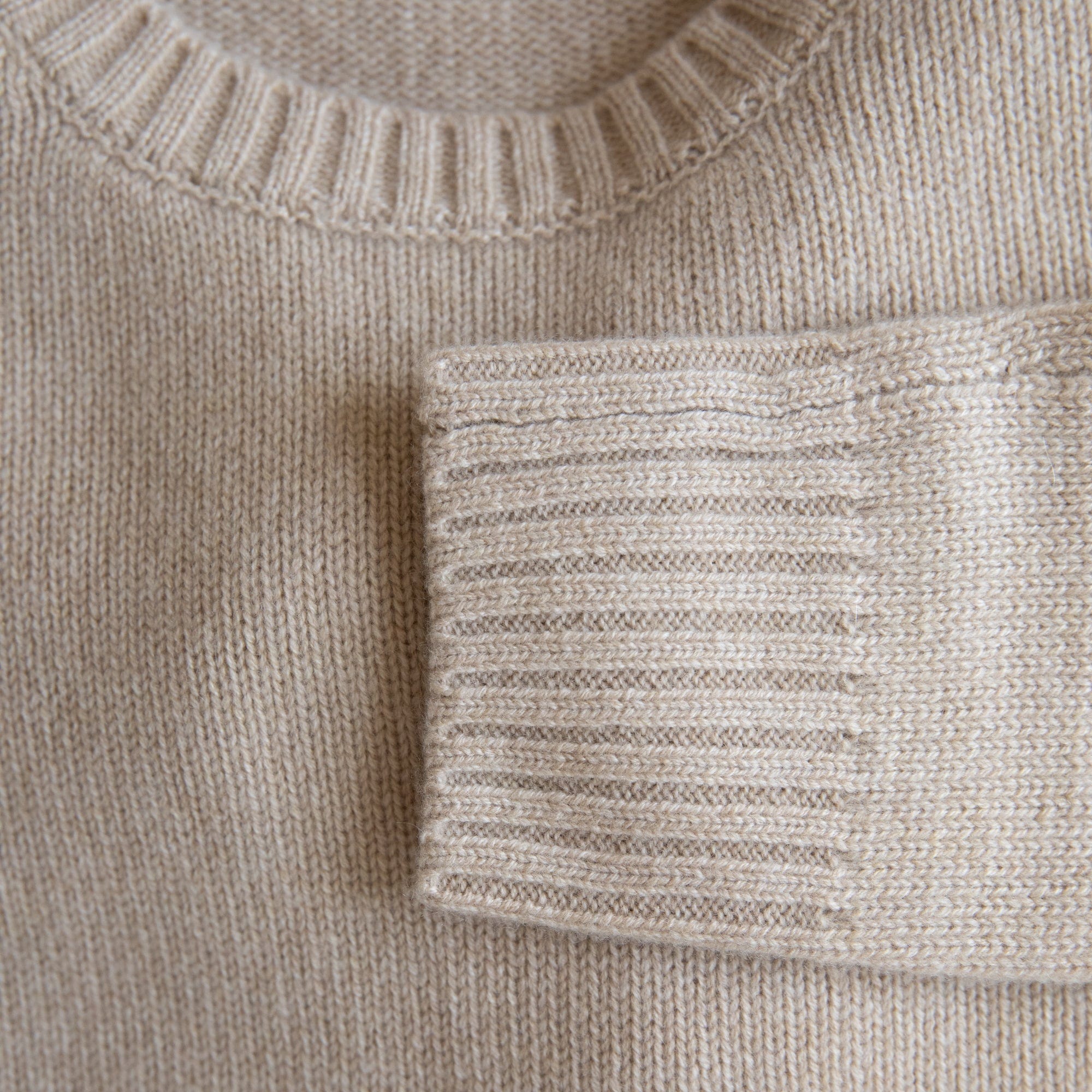Organic John Patrick Sweaters Beige Melange / X-Small Cashmere Wide Pullover by Organic John Patrick
