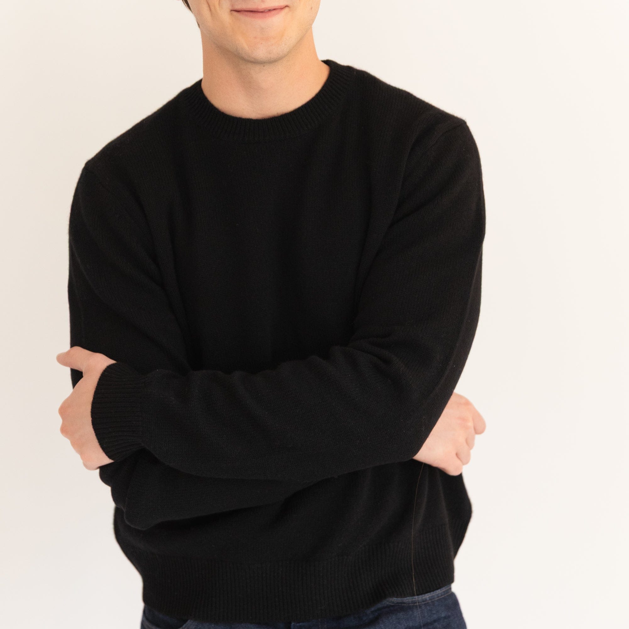 Organic John Patrick Sweaters Black Unisex Cashmere Pullover by Organic John Patrick