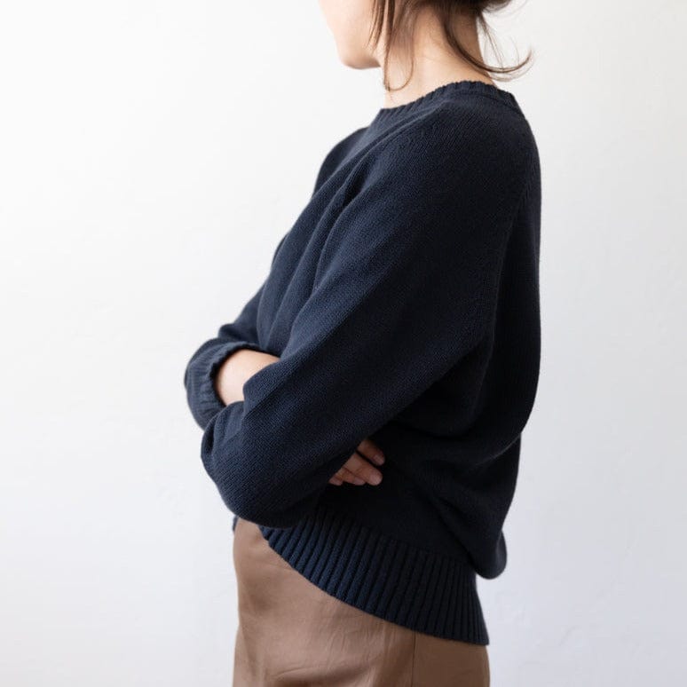 Organic John Patrick Sweaters Blue Black / x small Cashmere + Cotton Sweater by Organic by John Patrick