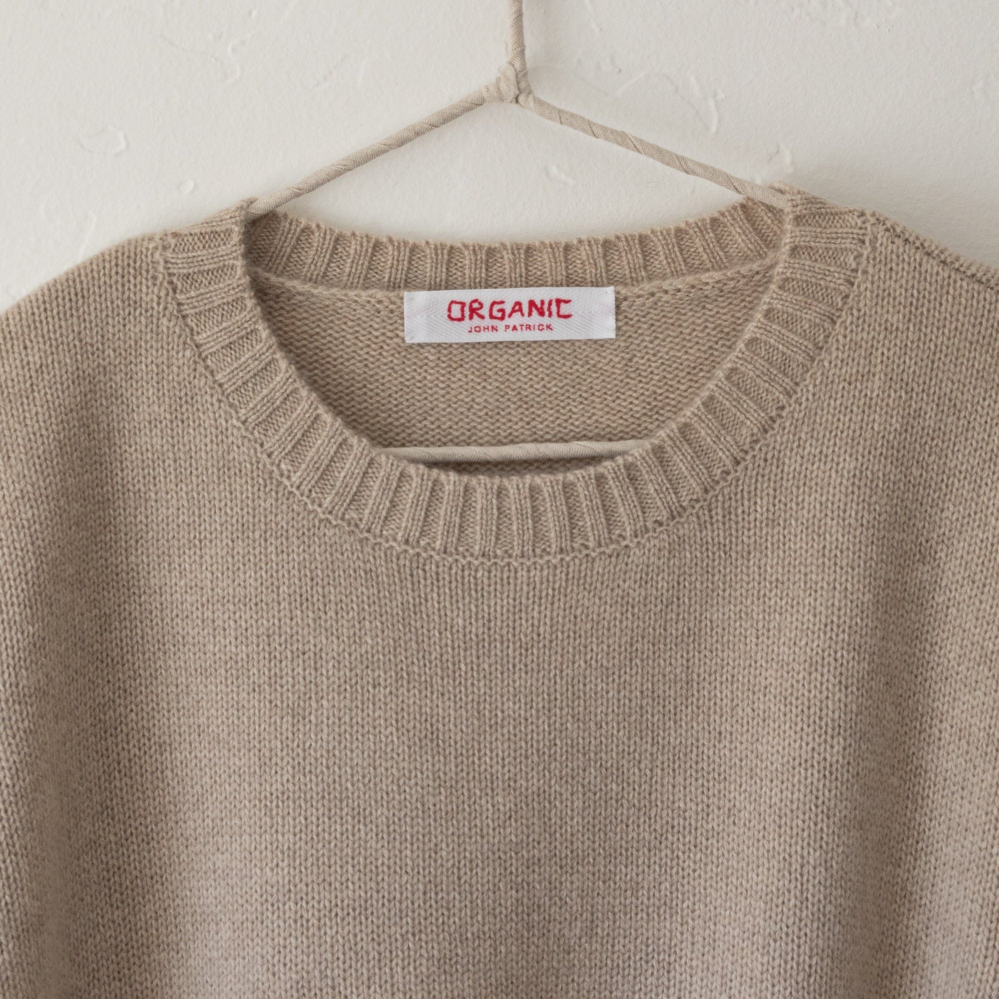 Organic John Patrick Sweaters X-Small Cashmere Wide Pullover by Organic John Patrick in Beige Melange