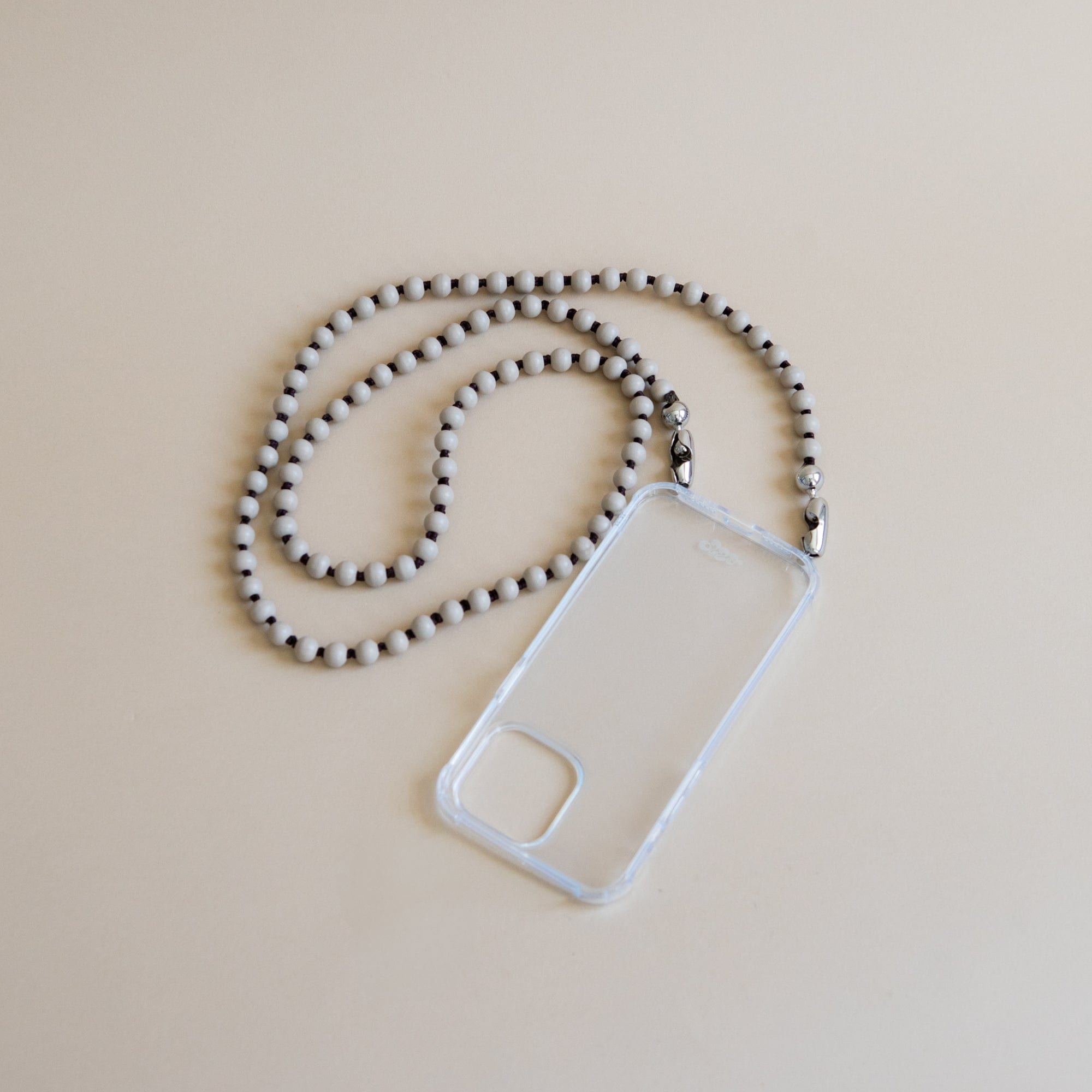 Ossa New York Tech Accessories Cement Crossbody Phone Cord in Wooden Beads