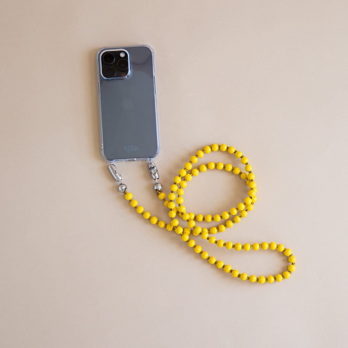 Ossa New York Tech Accessories Crossbody Phone Cord in Yellow Wooden Beads