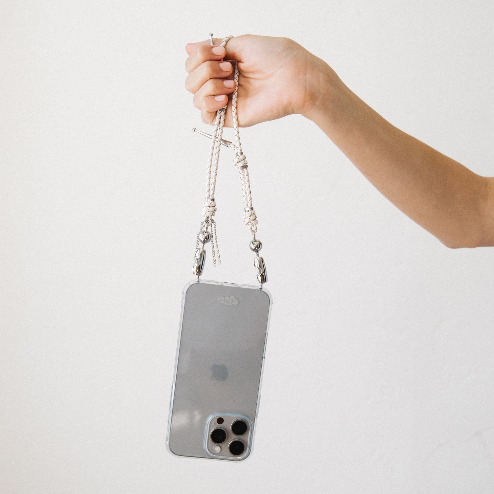 Ossa New York Tech Accessories White Wristlet Phone Cord in Leather Bolo by Ossa