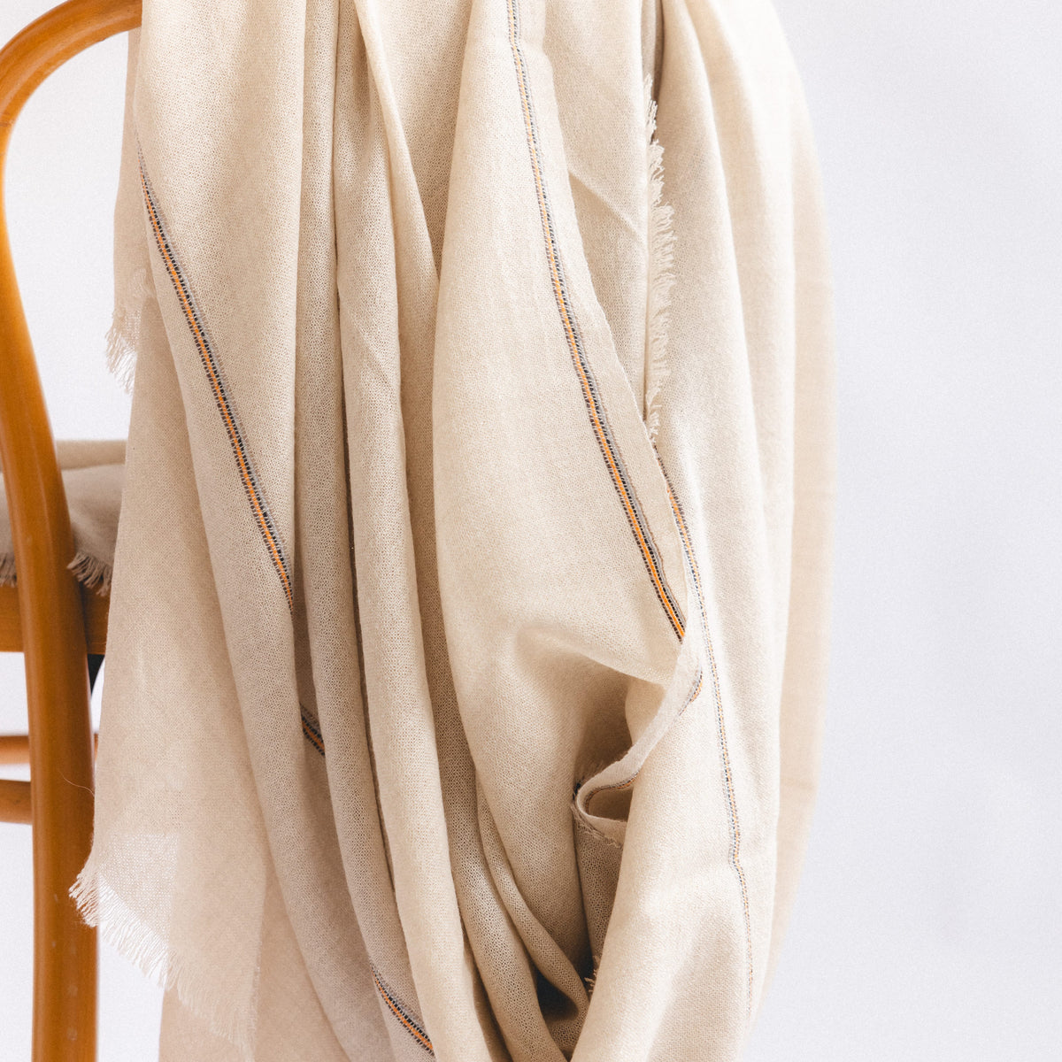Oyuna Blankets + Throws Fine Fringed Cashmere Throw