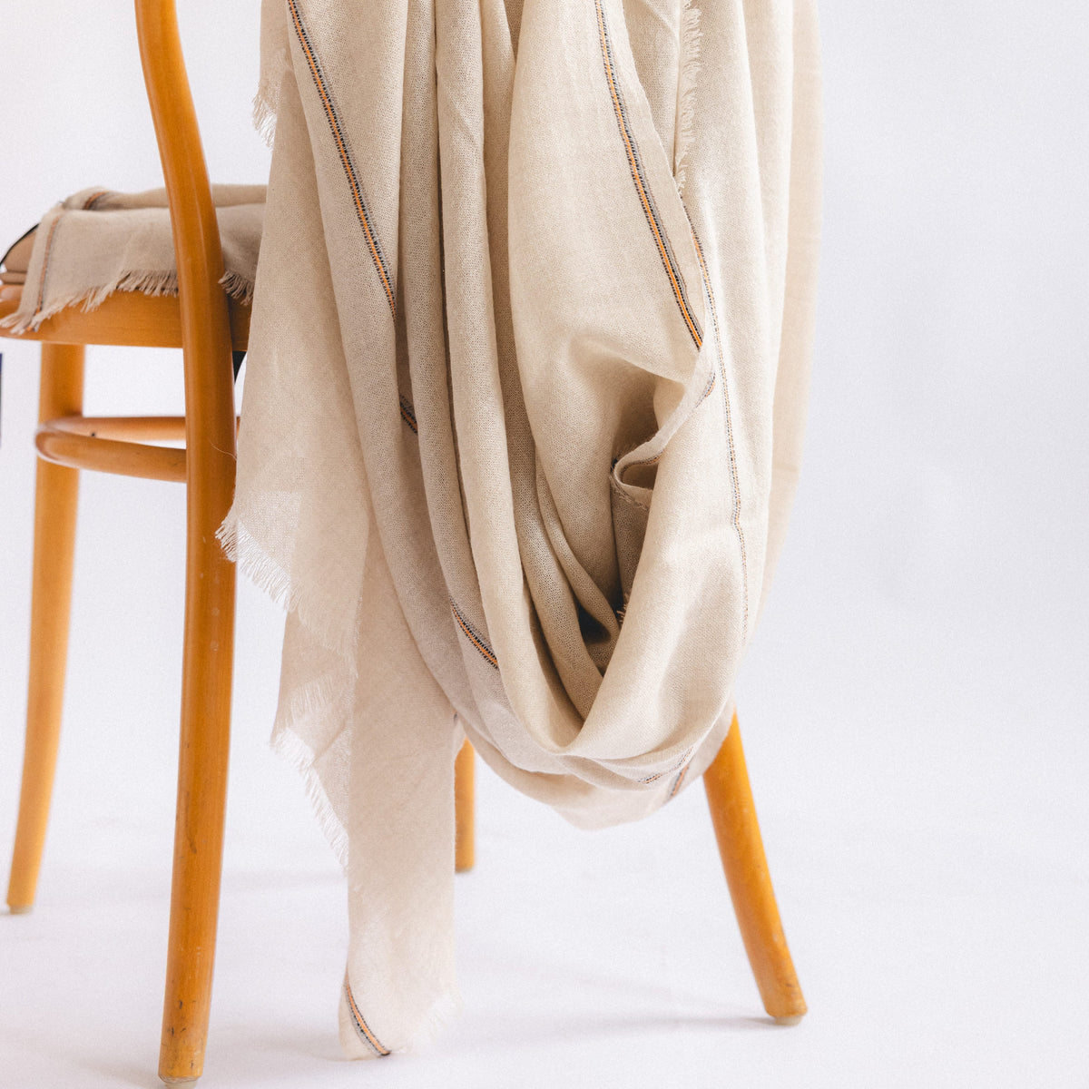 Oyuna Blankets + Throws Fine Fringed Cashmere Throw