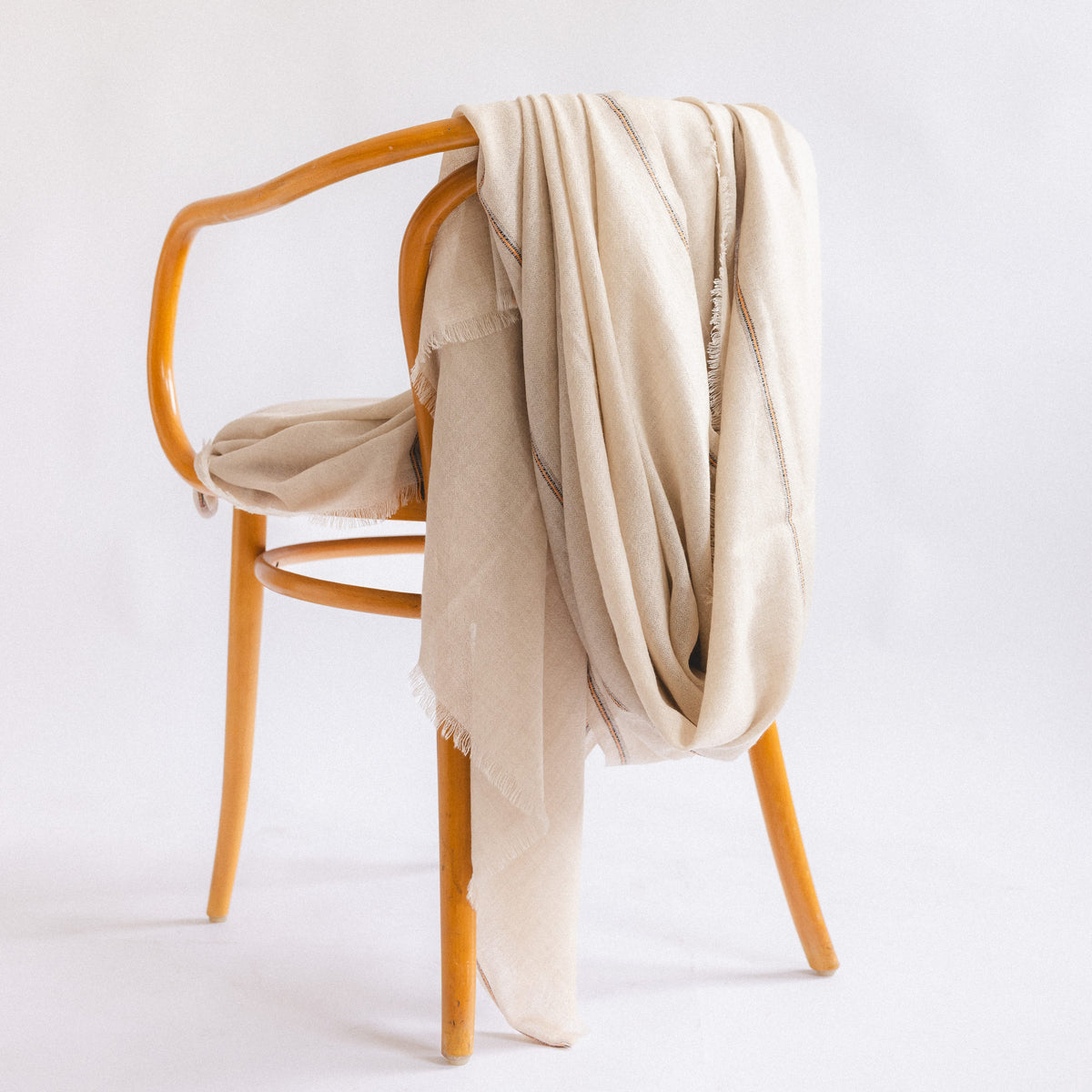 Oyuna Blankets + Throws Fine Fringed Cashmere Throw
