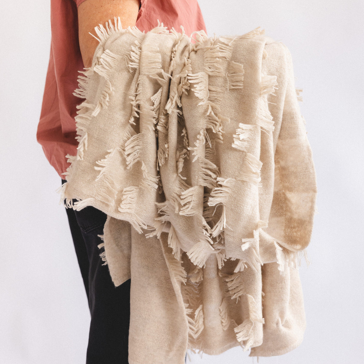 Oyuna Blankets + Throws Textured Cashmere Throw