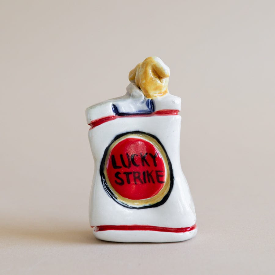 Pot Lady Objects Ceramic Cigarettes Lucky Strikes