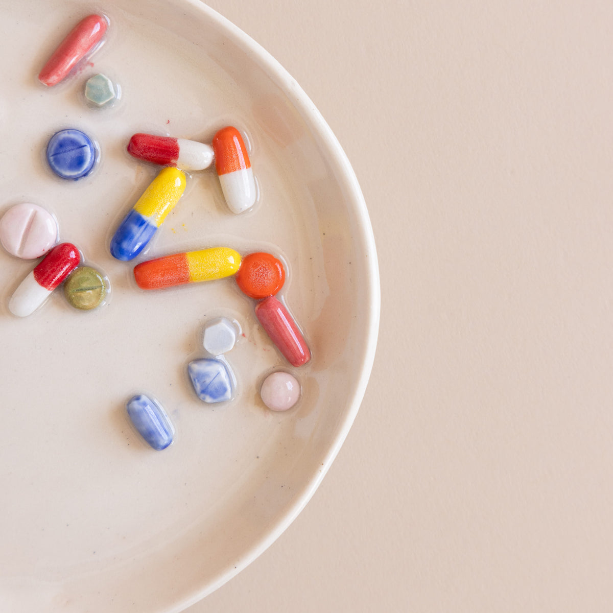Pill Objectsona Ceramic Pill Plate