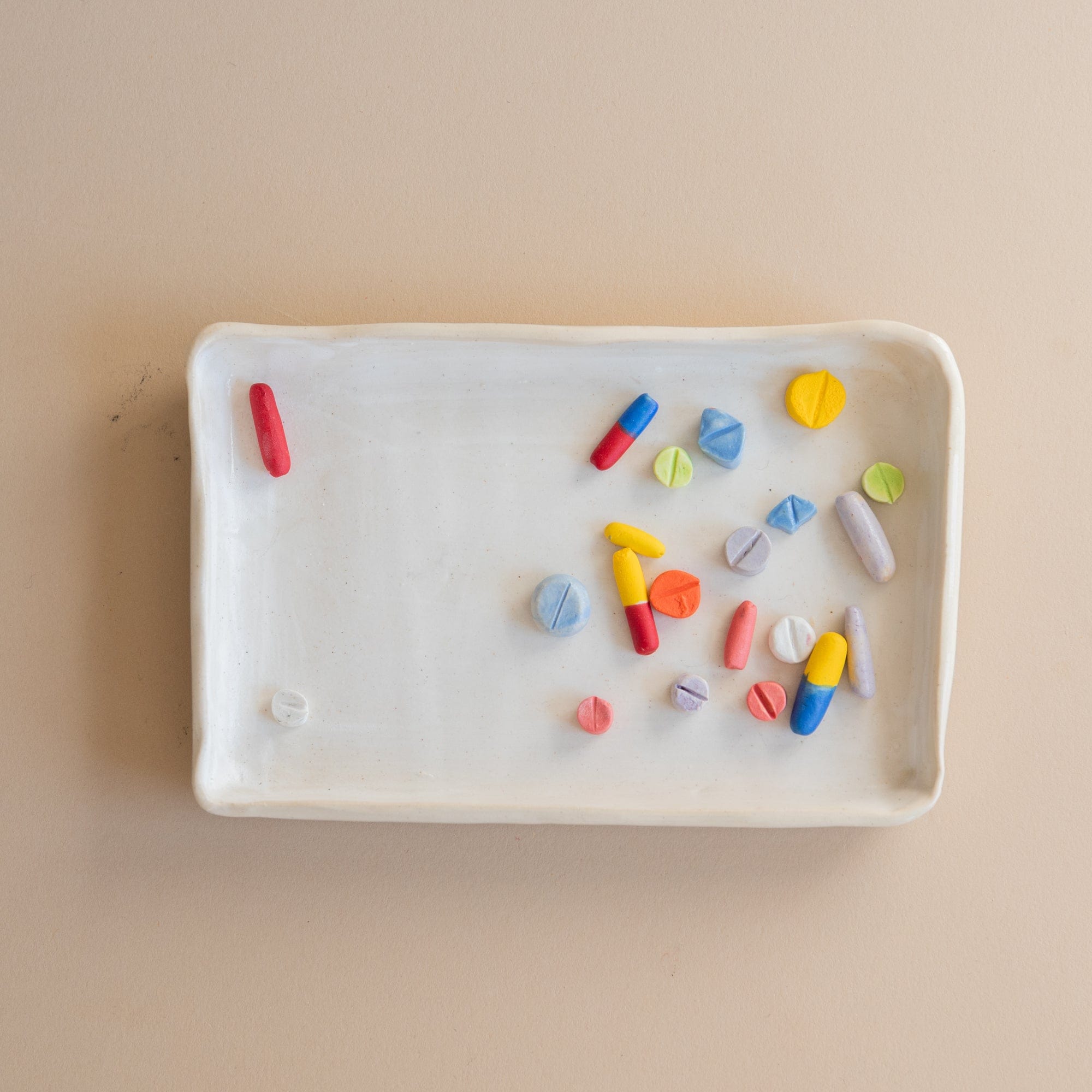 Pot Lady Objects Rectangle Ceramic Pill Plate