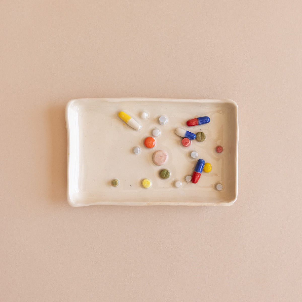Pot Lady Objects Rectangle Ceramic Pill Plate