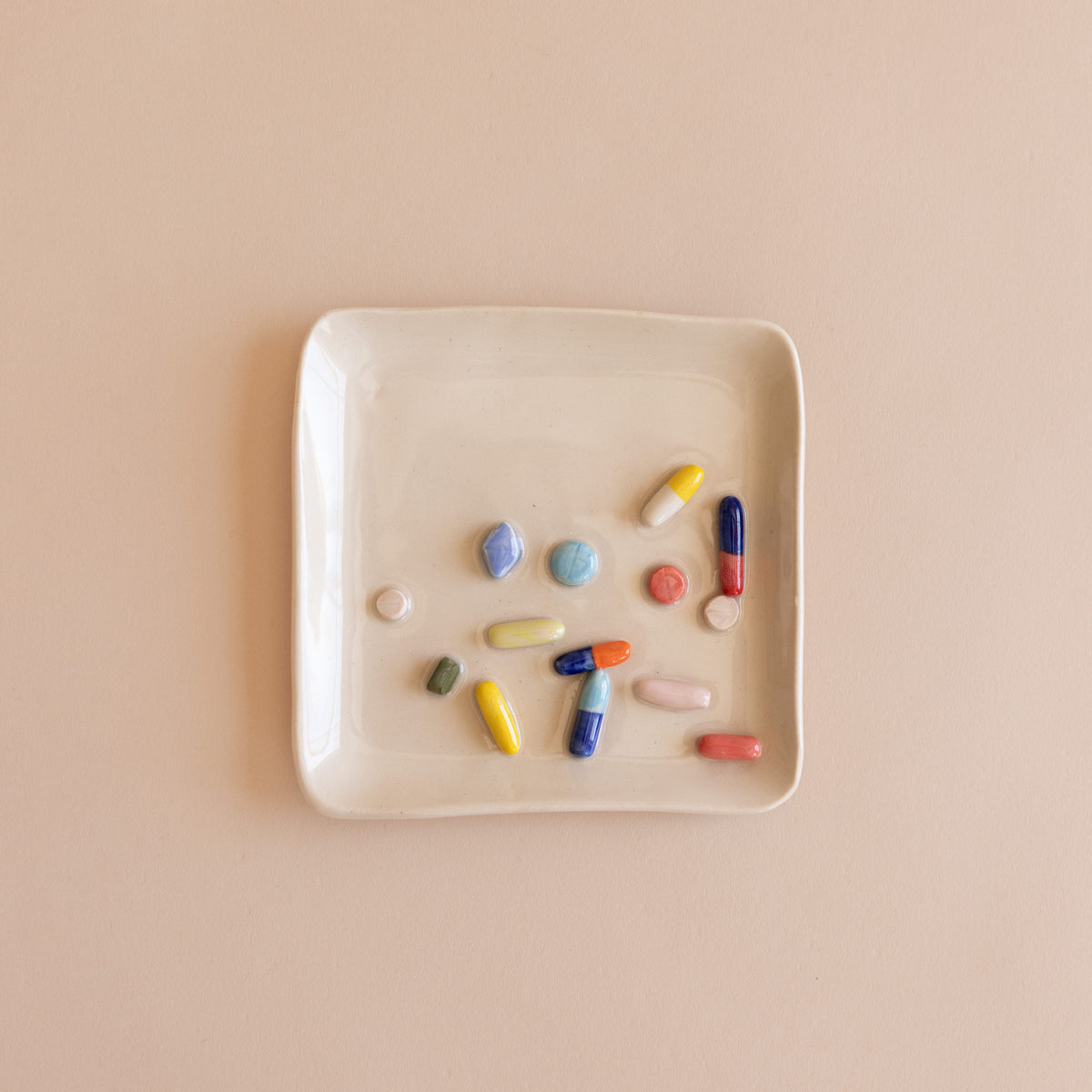 Pot Lady Objects Square Ceramic Pill Plate