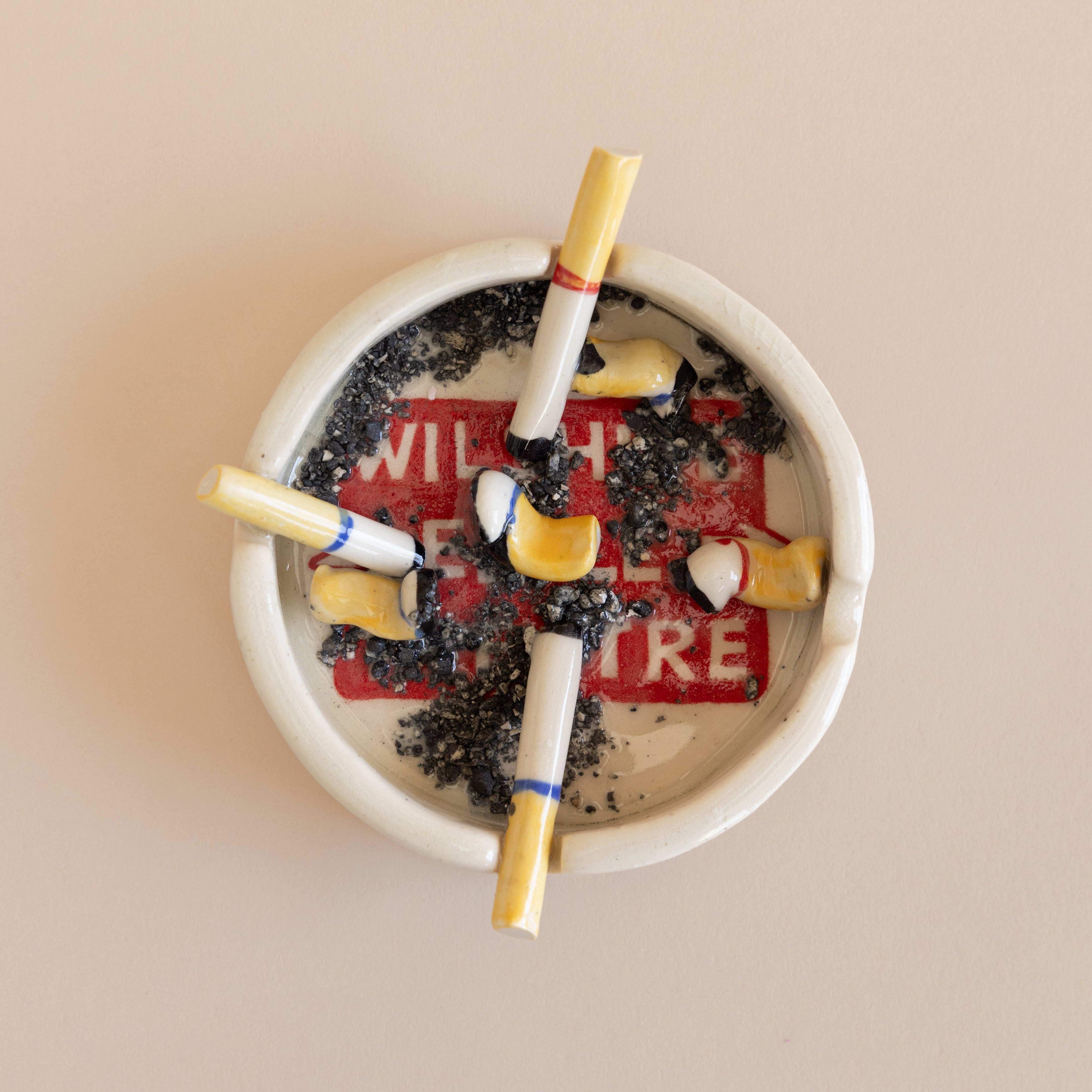 Pot Lady Objects Wilshire Ebell Ashtray with Cigarettes