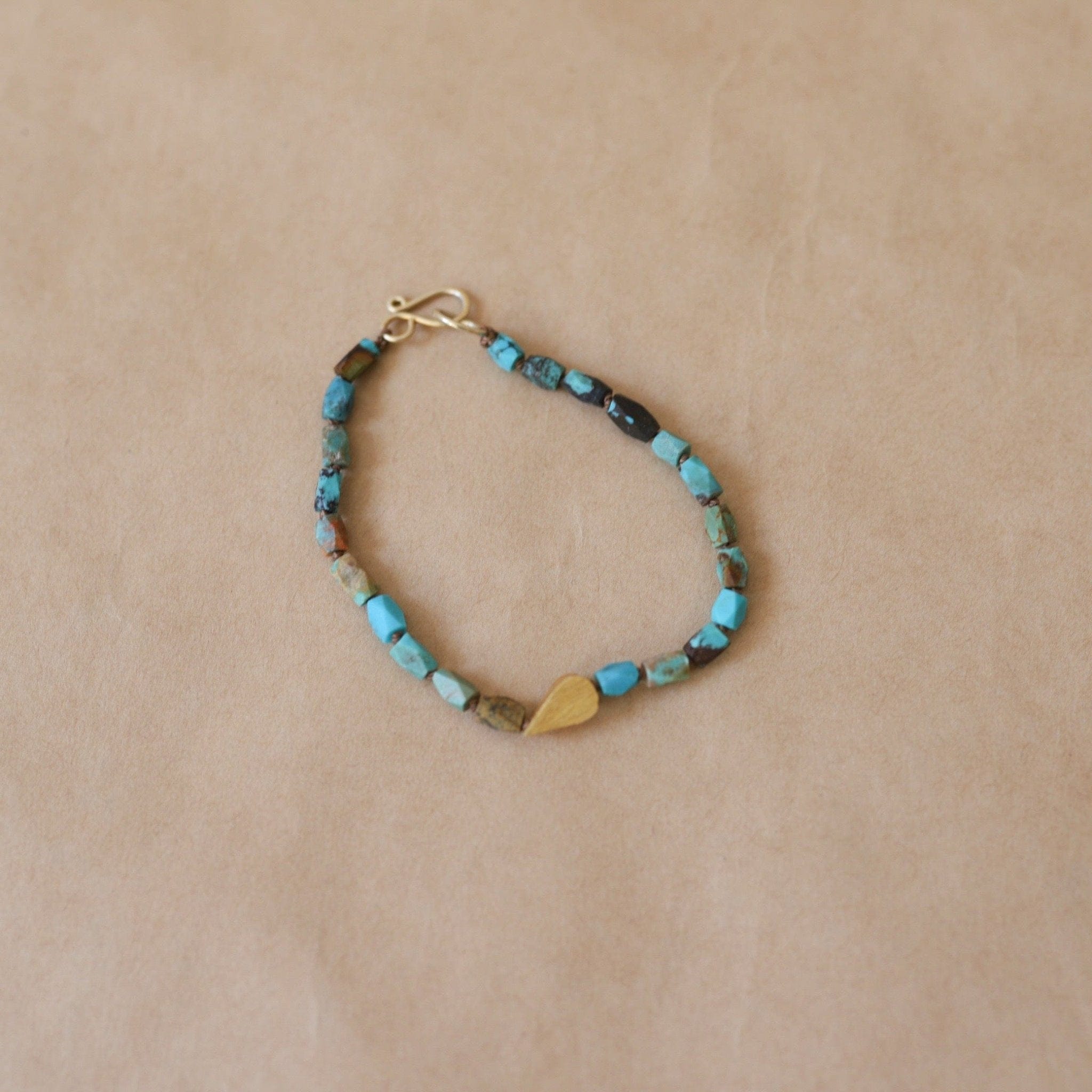 River Song Bracelets Turquoise Beaded Bracelet with Gold Charm