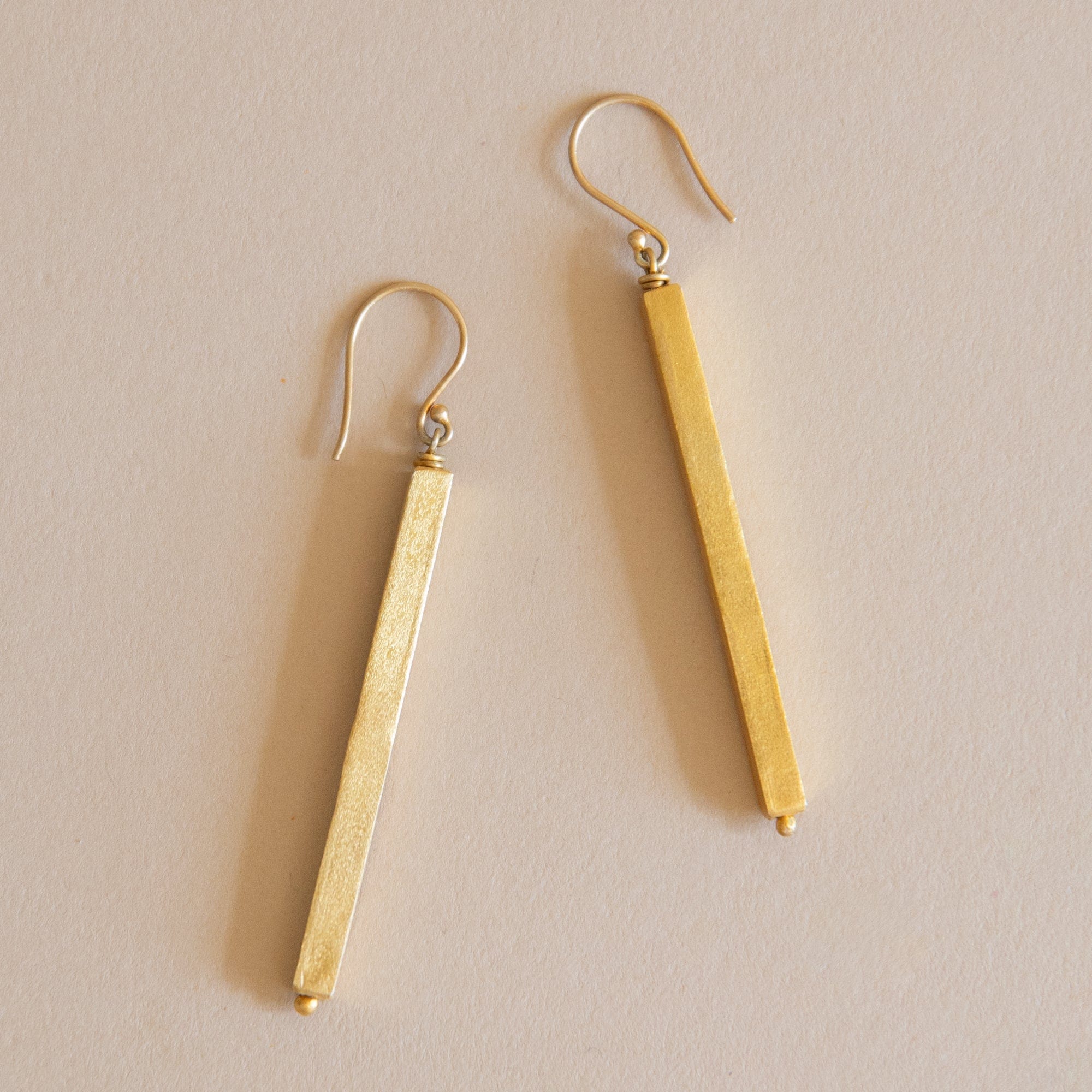 River Song Earrings Golden Bar Earrings