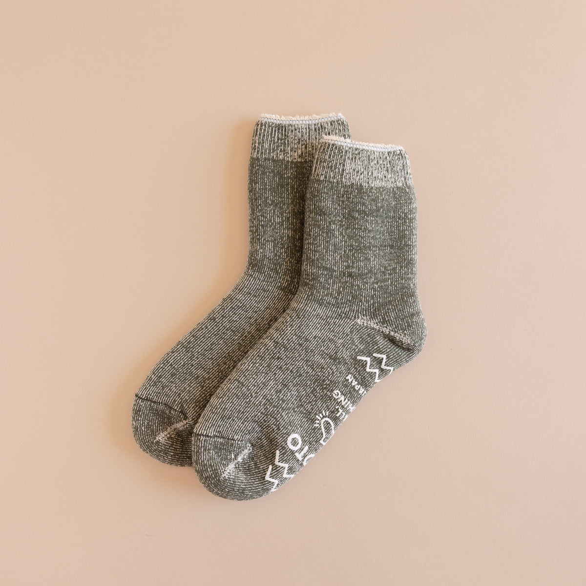 Rototo Socks Moss Green / Small Rototo Double Face Shaggy Pile Room Socks