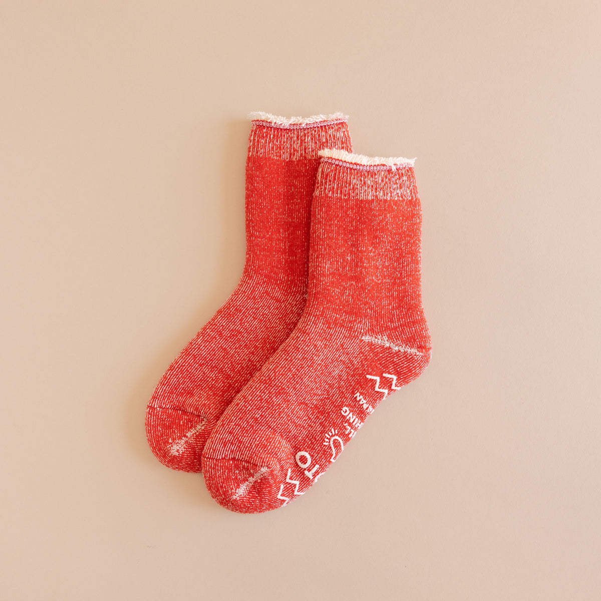 Rototo Socks Red / Small Rototo Double Face Shaggy Pile Room Socks