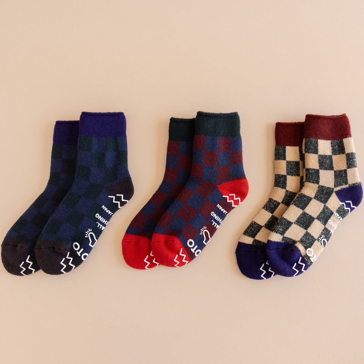 Rototo Socks Rototo Checkerboard Pile Socks