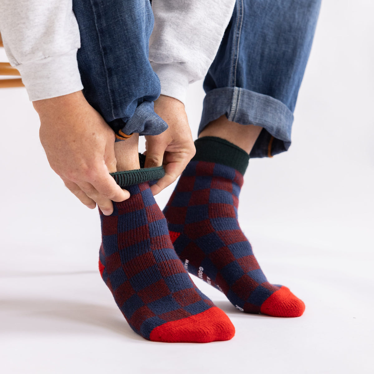 Rototo Socks Rototo Checkerboard Pile Socks