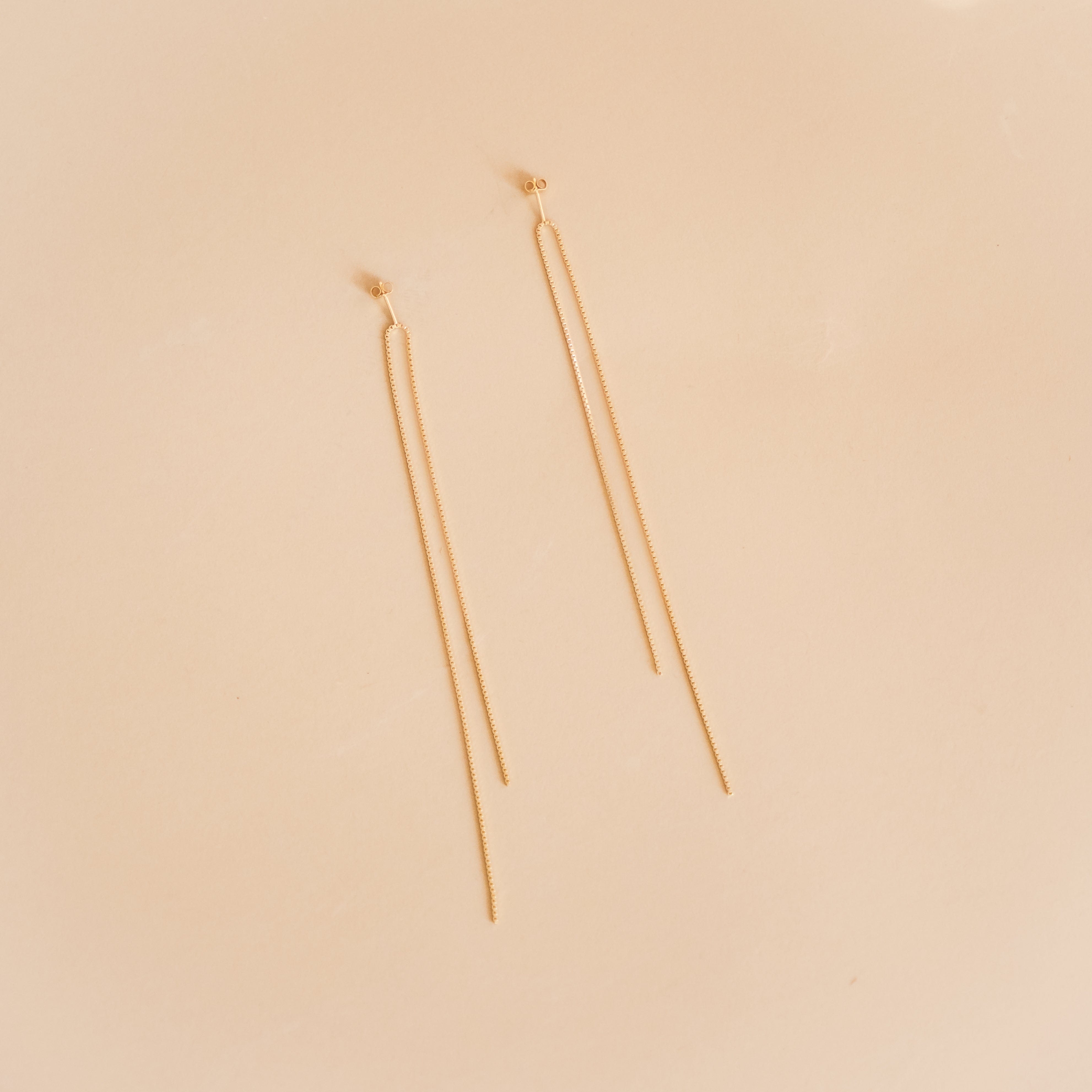Saskia Diez Earrings Gold-plated Fine Fringe Cubic Earrings