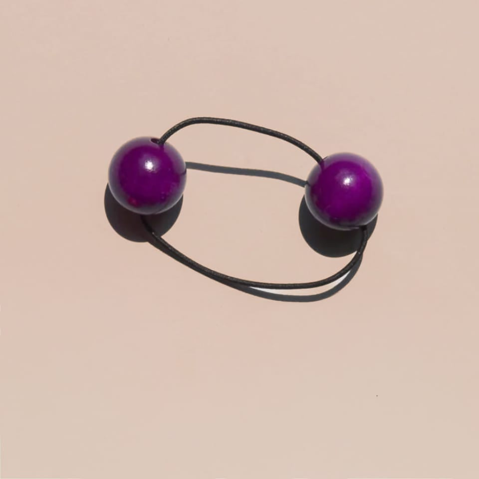 Saskia Diez Hair Purple Wooden Hair Tie