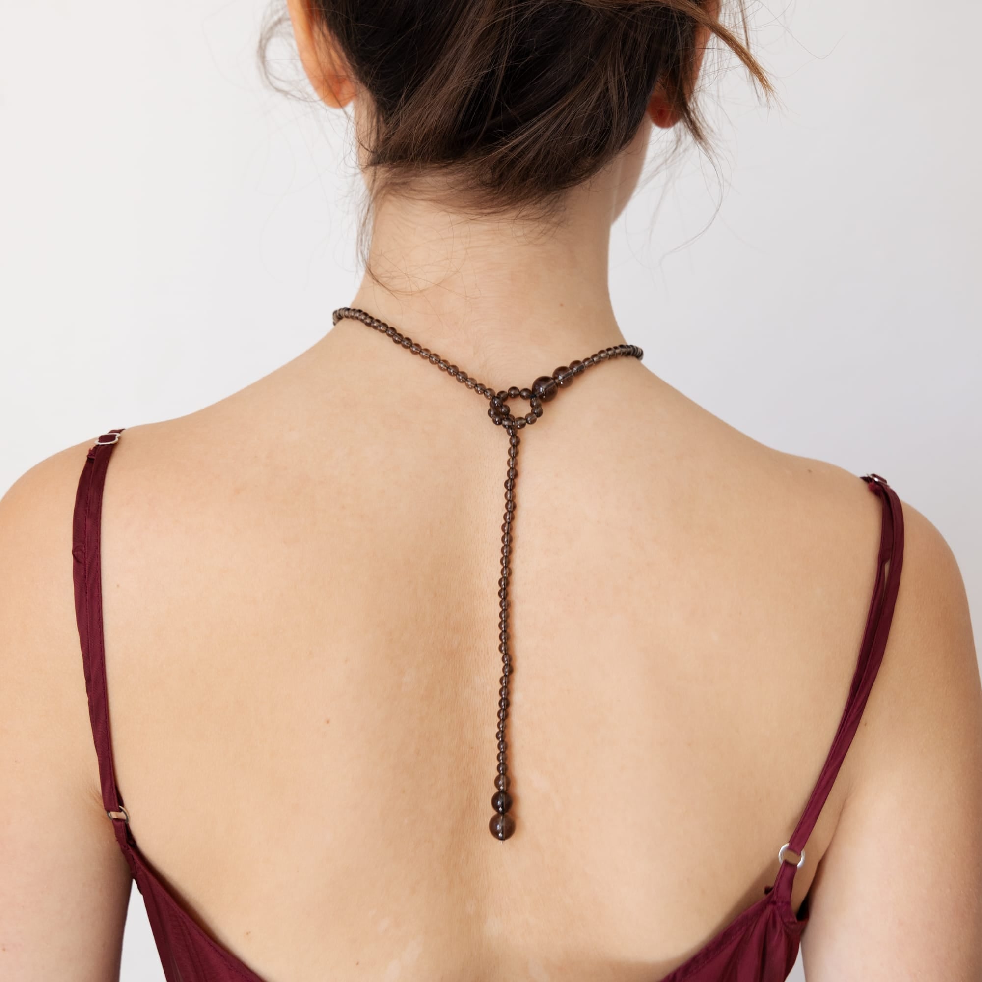 Drop Smoky Quartz Lasso Necklace