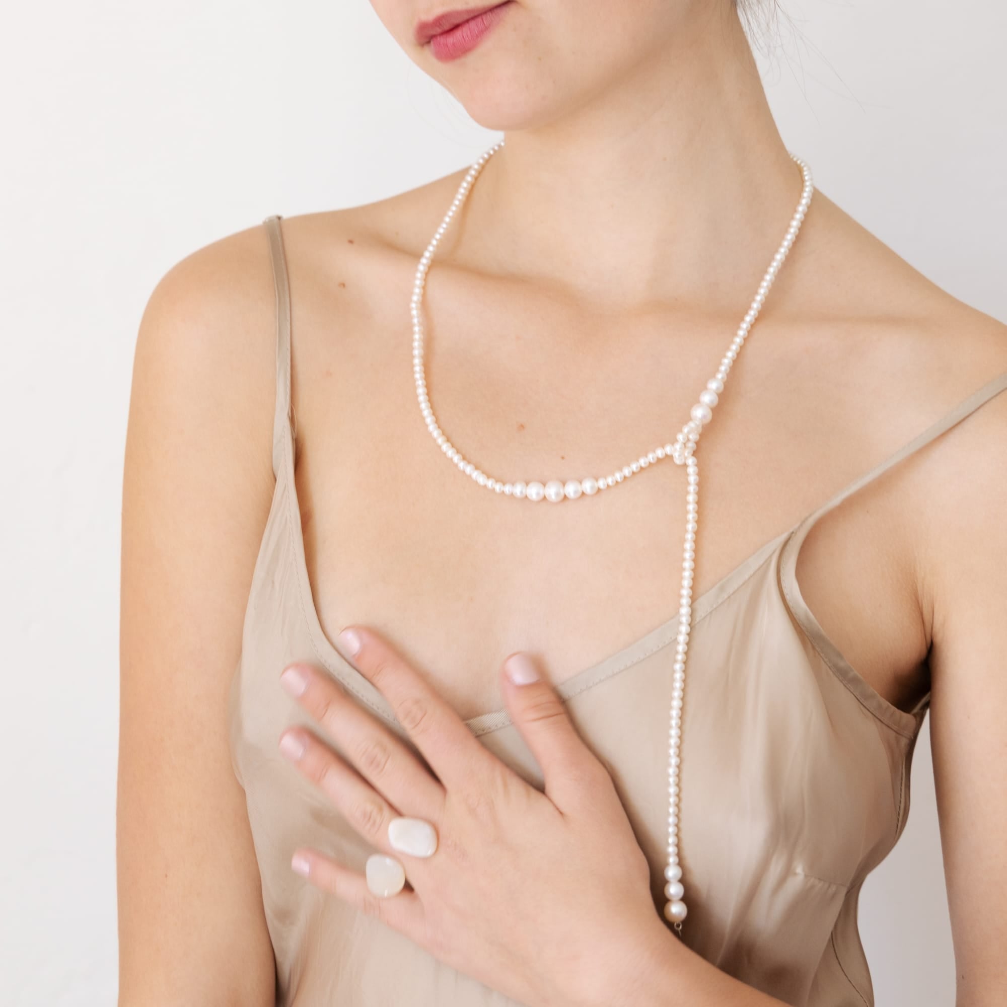 Saskia Diez Necklaces Drop Pearl Lasso Necklace