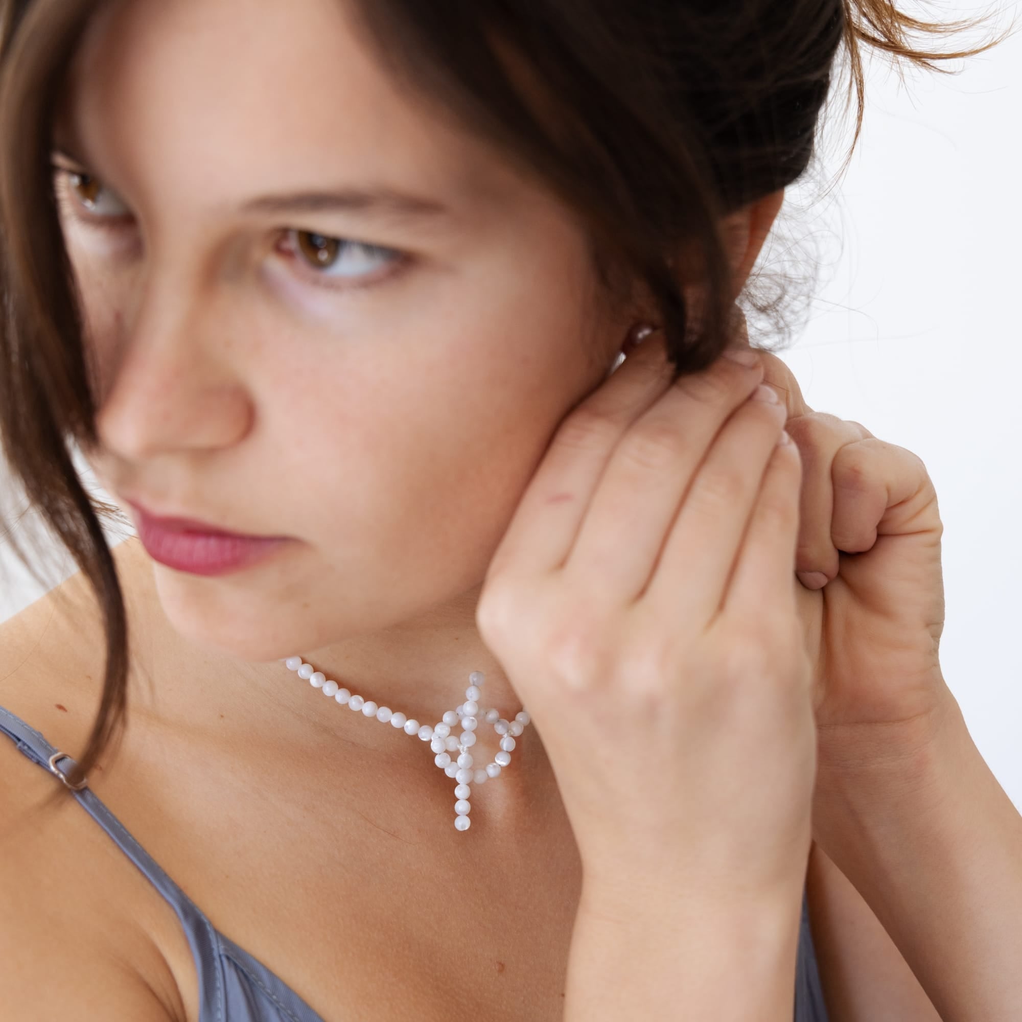 Saskia Diez Necklaces Mother of Pearl Choker Necklace