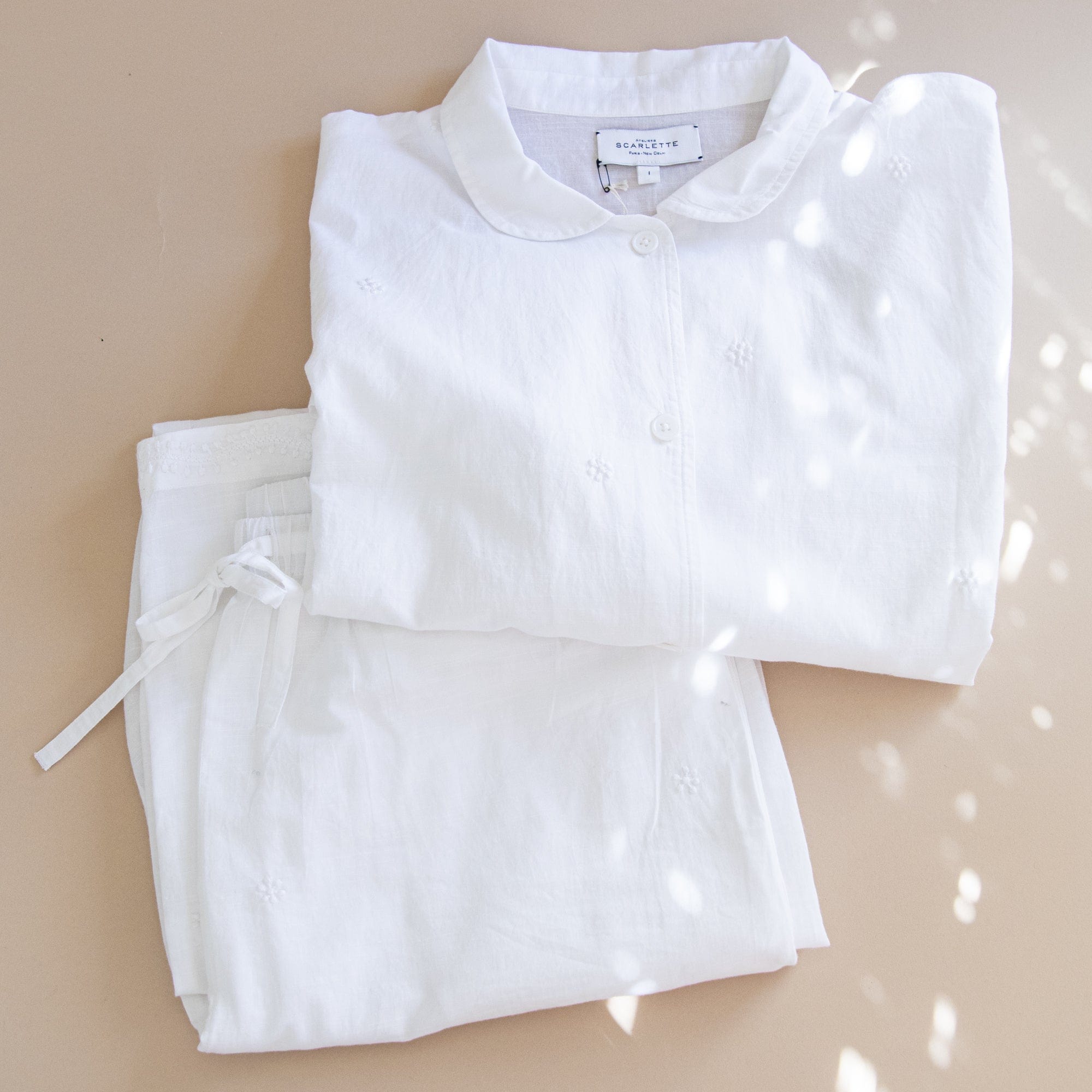 Scarlette Ateliers Sleepwear Misha / 1 - Small Claudine Cotton Pajama Set by Scarlette Ateliers