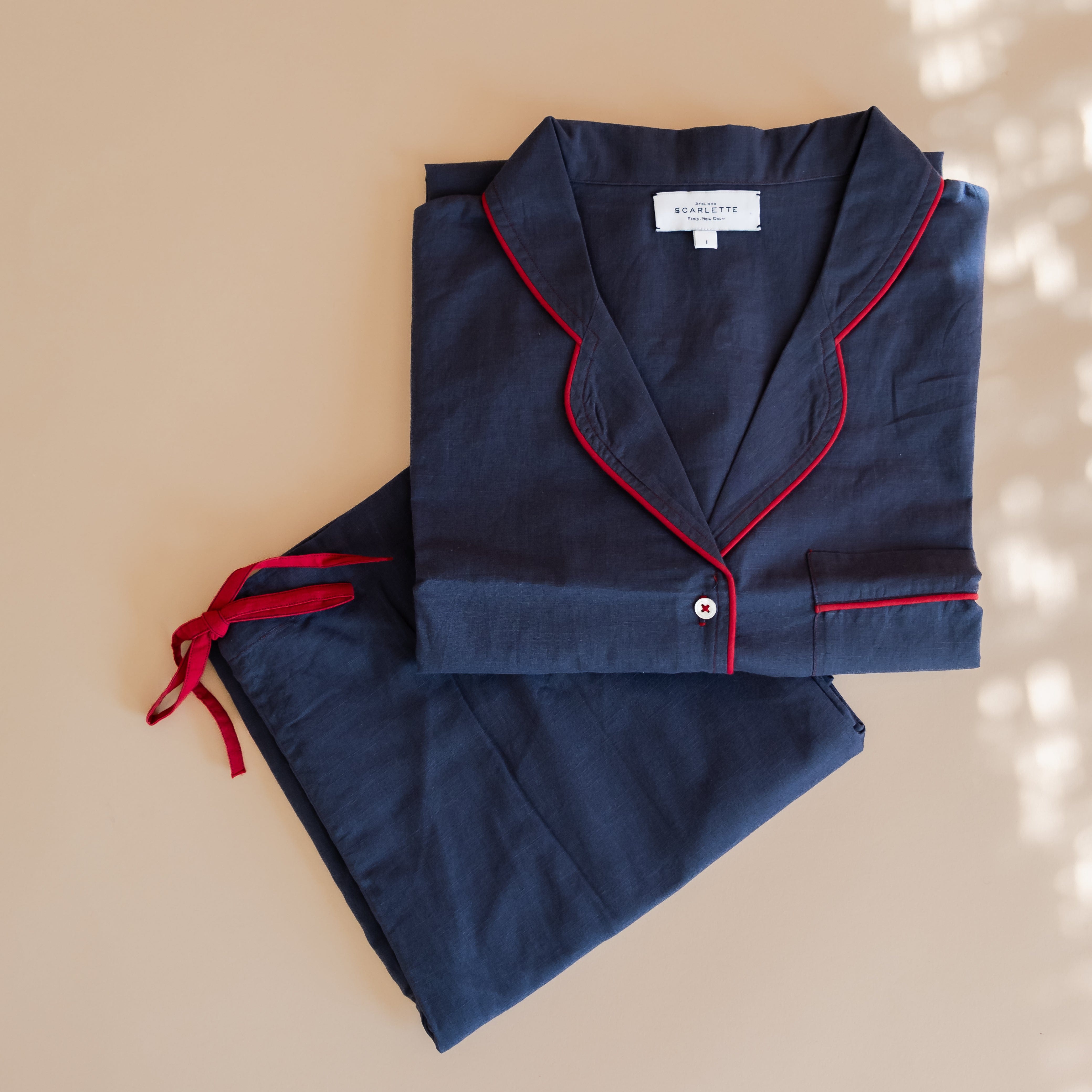 Scarlette Ateliers Sleepwear Mona / 1 - Small Classic Cotton Pajama Set by Scarlette Ateliers