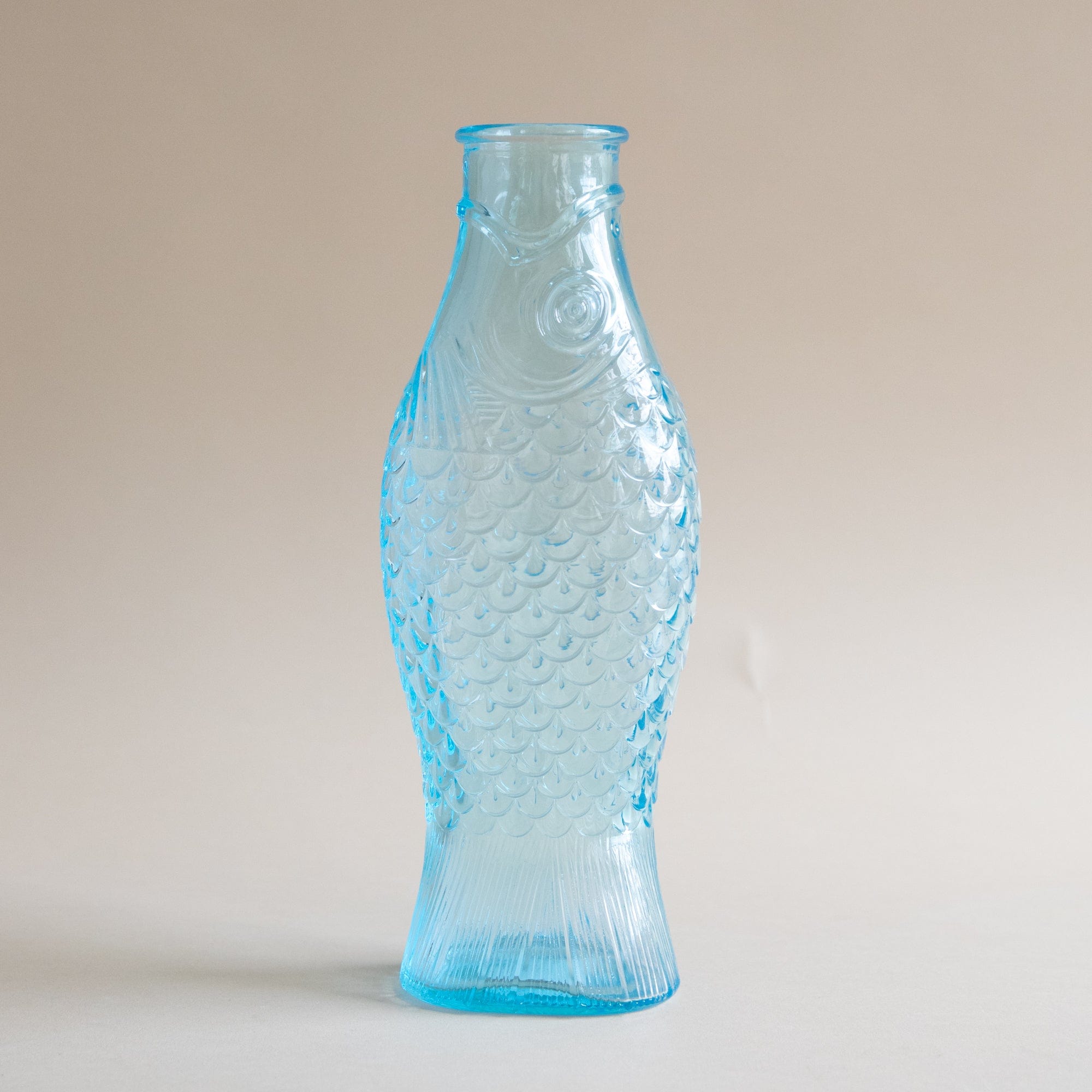 Serax Drinkware Blue Glass Fish Shaped Pitcher
