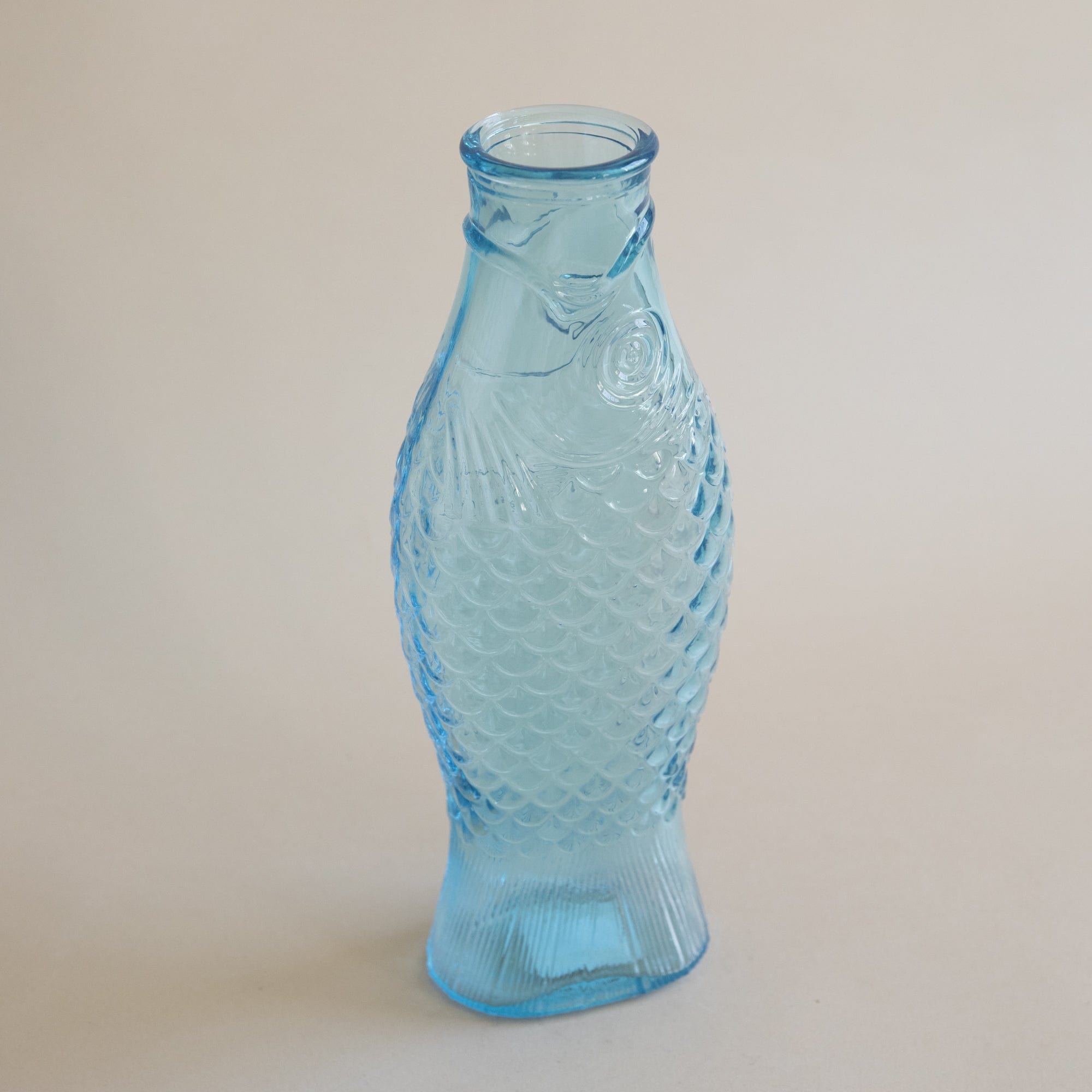 Serax Drinkware Glass Fish Shaped Pitcher in Blue