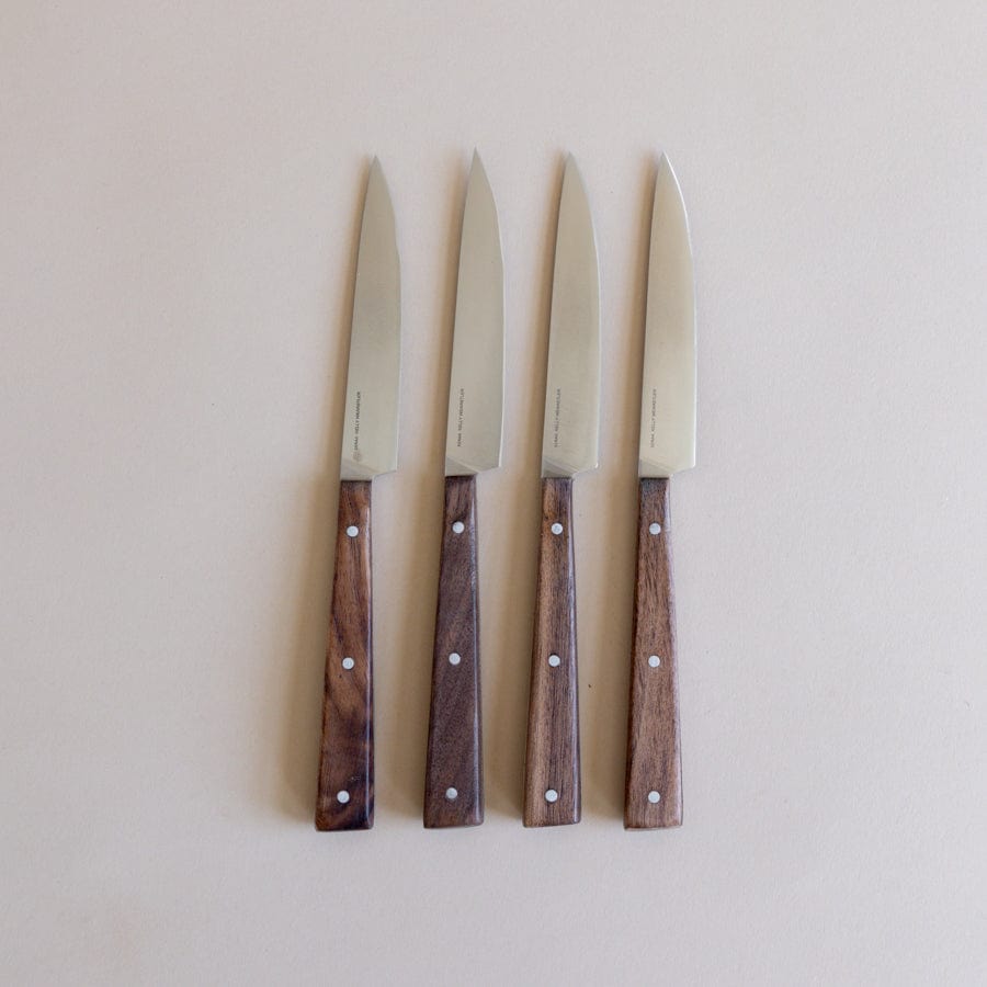 serax Utensils Walnut Steak Knives Set by Kelly Wearstler