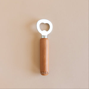 Leather Wrapped Bottle Opener - Natural