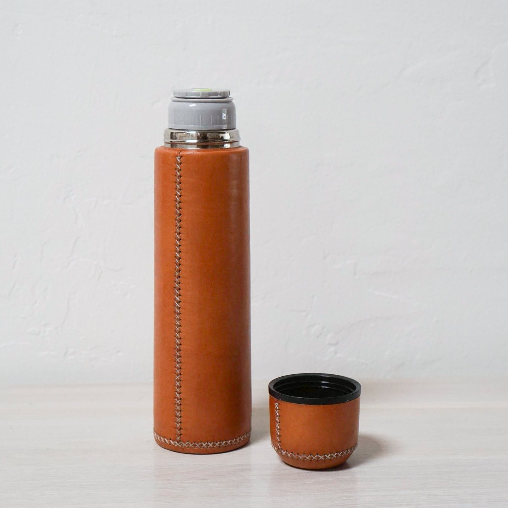 Sol & Luna Drinkware Natural Leather Wrapped Thermos