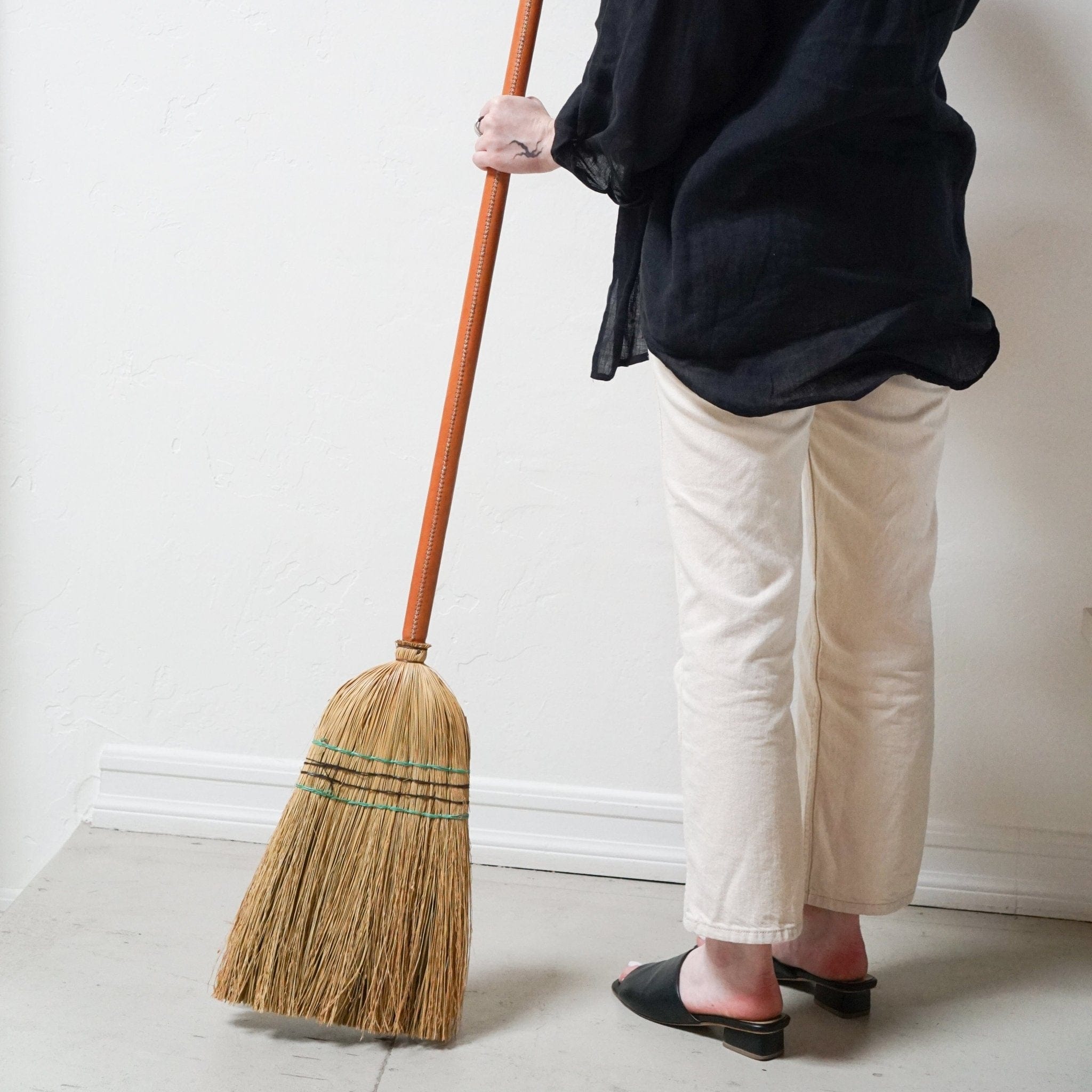 Sol & Luna Home Care Leather Wrapped Broom