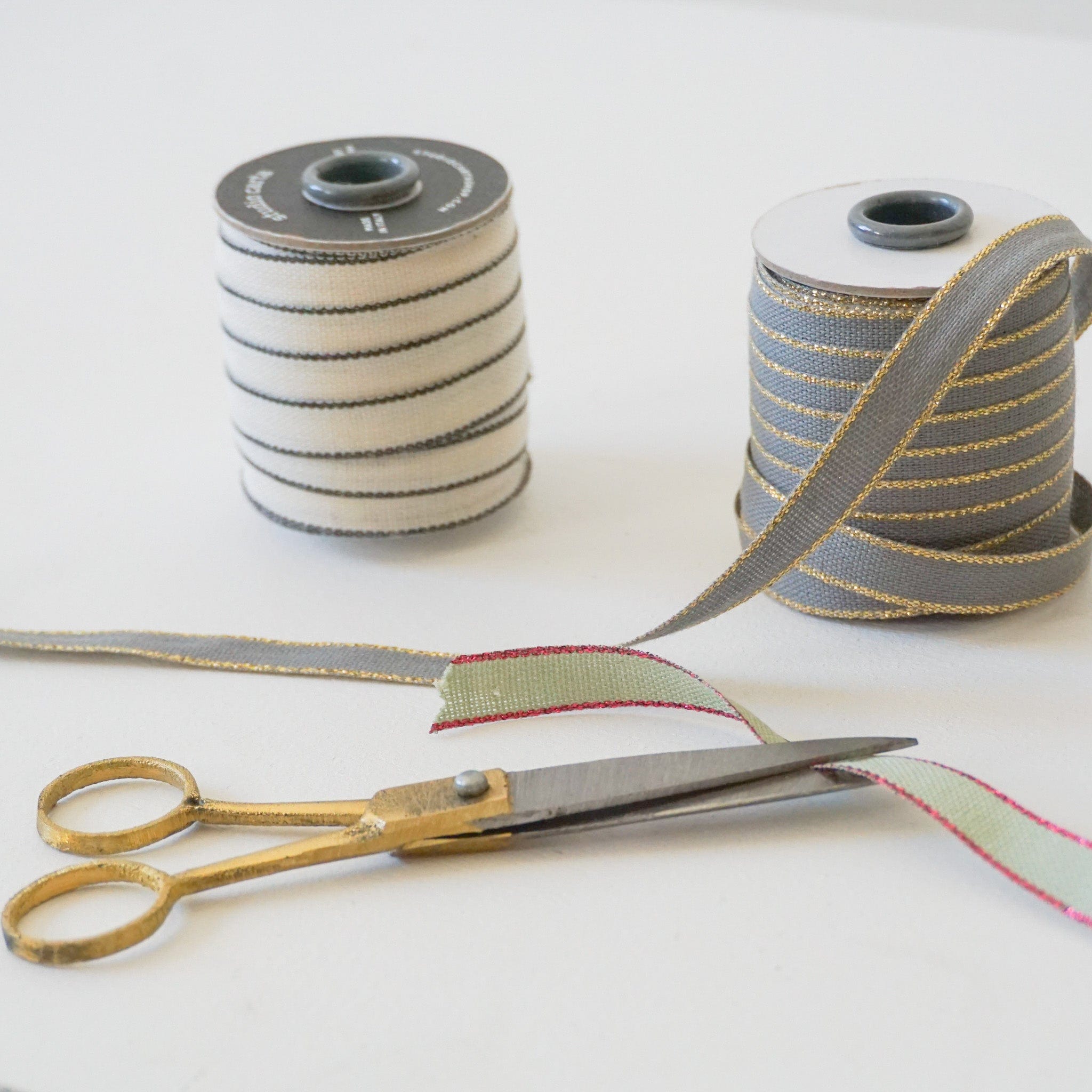 Studio Carta Gift Wrap Ribbon by Studio Carta - Natural with Black Trim