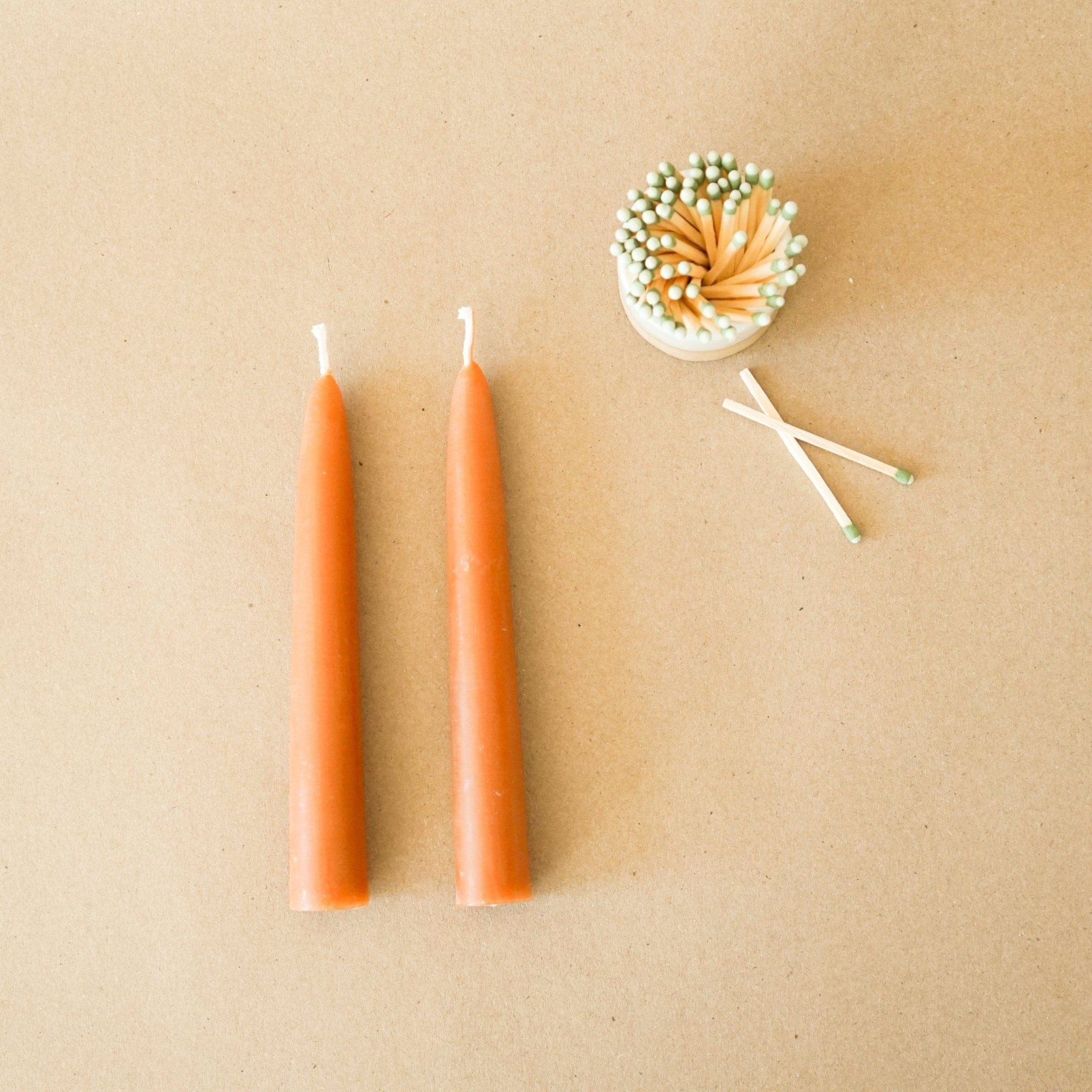 Taper Candles in Terracotta by Greentree - +COOP