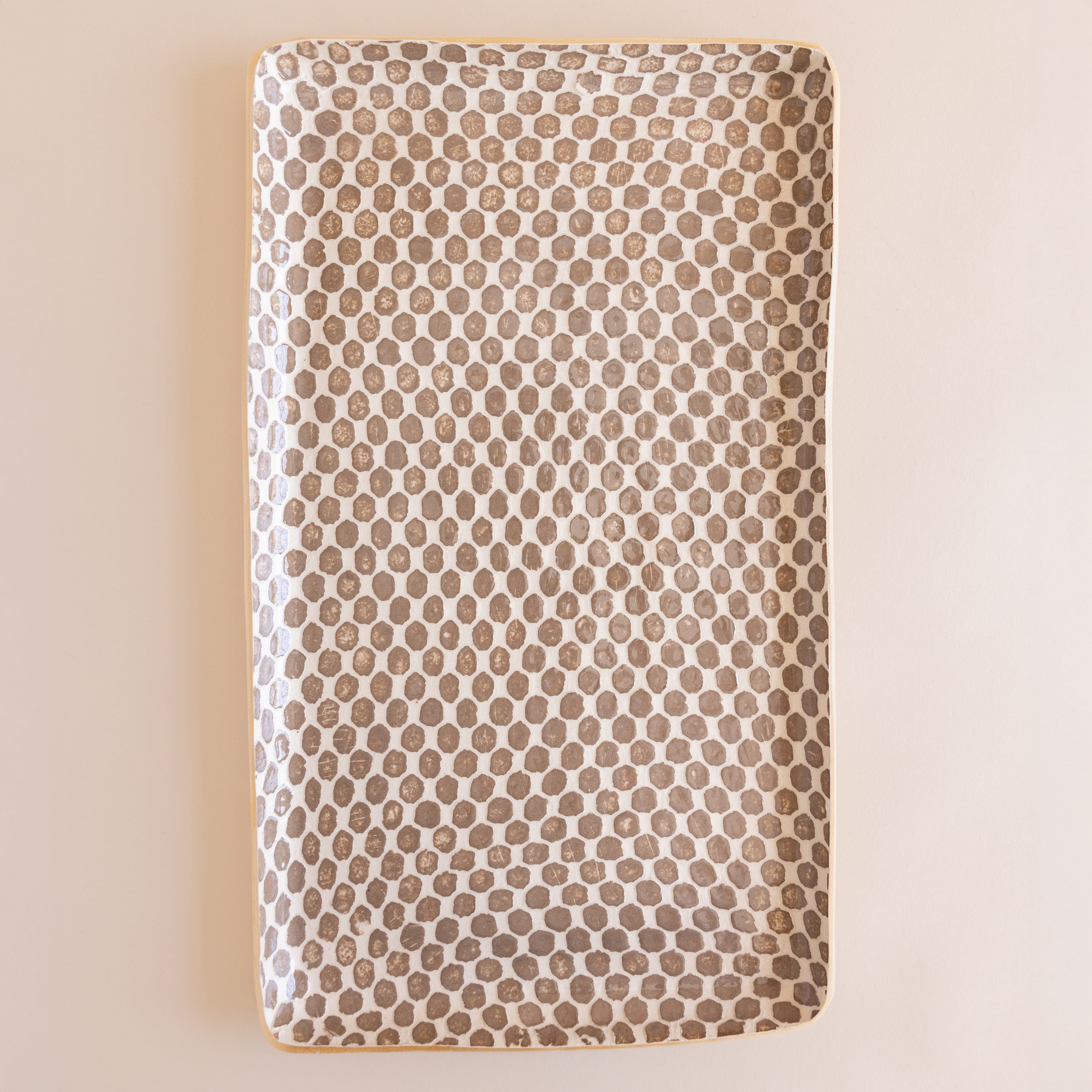 Terrafirma Serveware Dot / Medium / Mocha Rectangular Serving Platter by Terrafirma