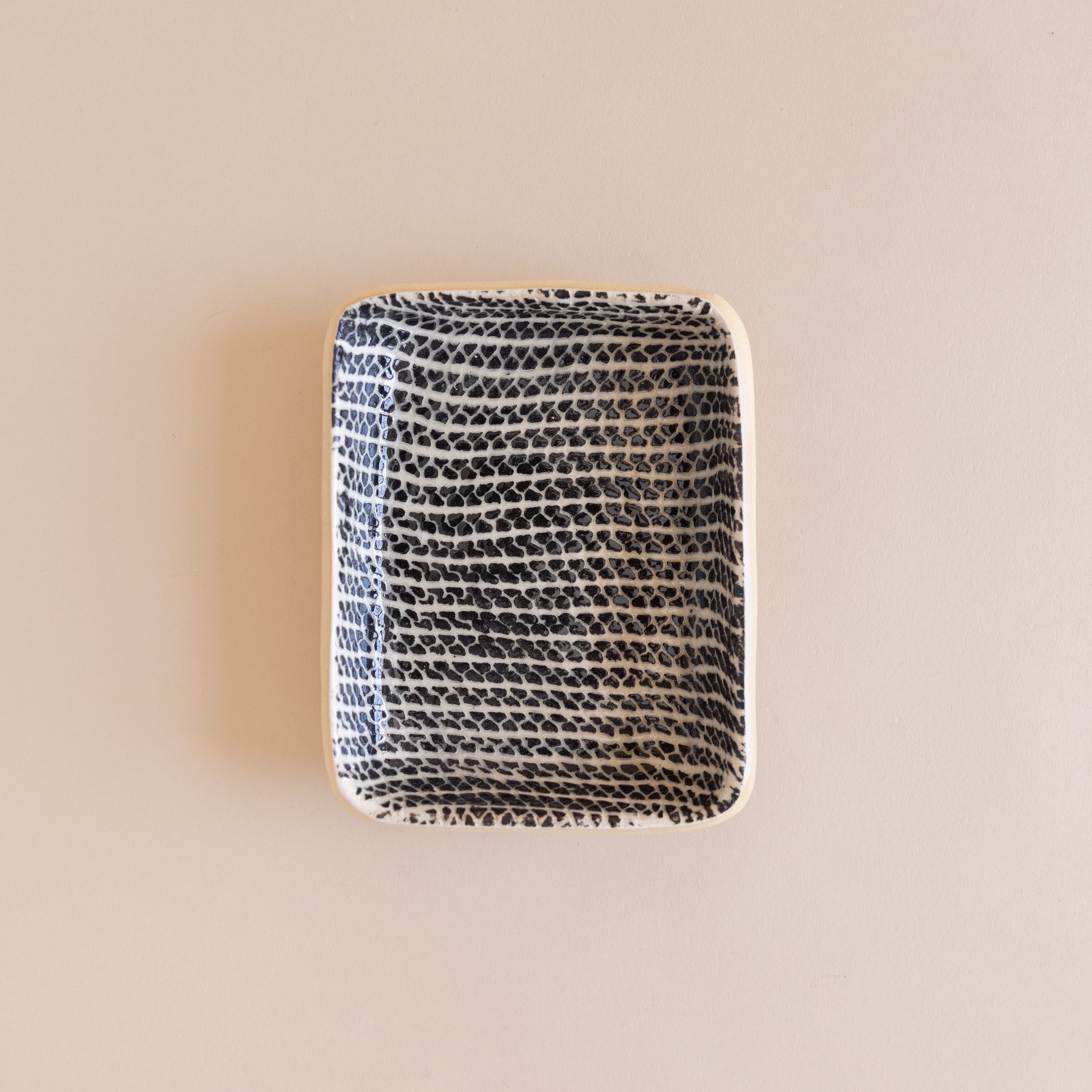 Terrafirma Serveware Strata / Black Snack Plate by Terrafirma