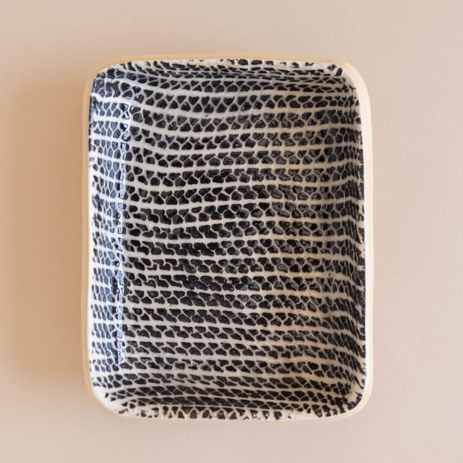 Terrafirma Serveware Strata / Black Snack Plate by Terrafirma