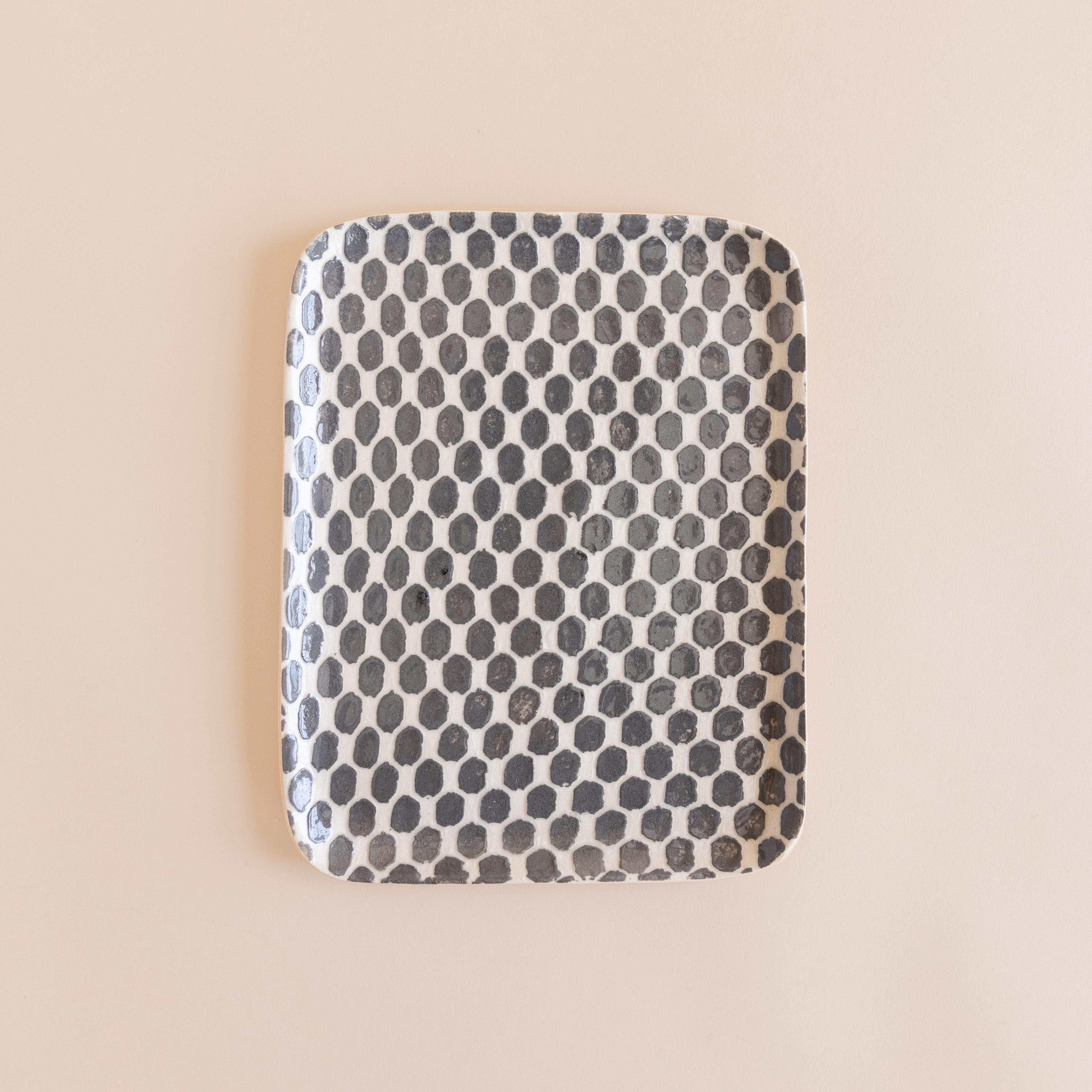 Terrafirma Trays + Catchalls Dot / Charcoal Catchall Plate by Terrafirma