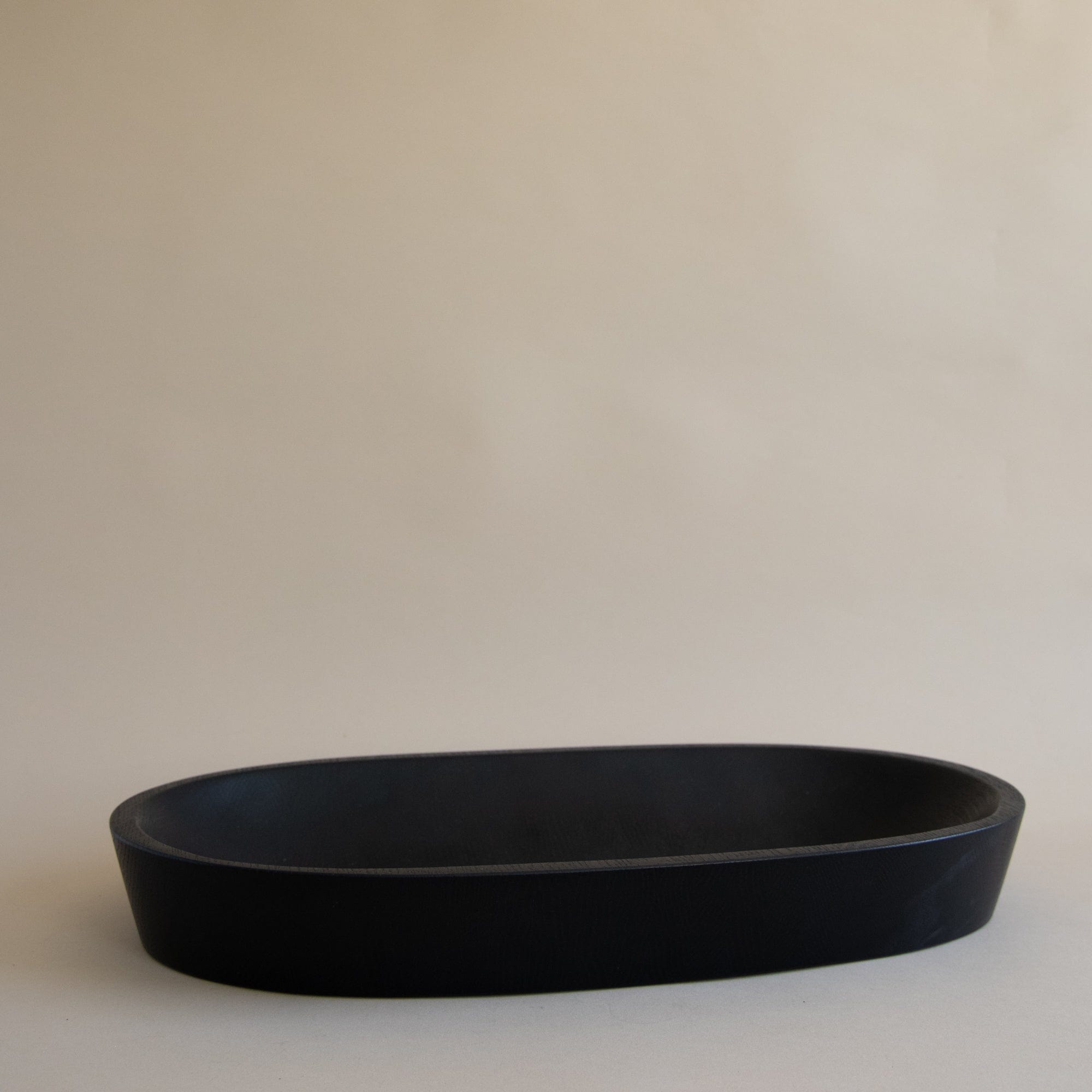 The Wooden Palate Serveware Ebonized Oak / Large Wooden Oval Bowl