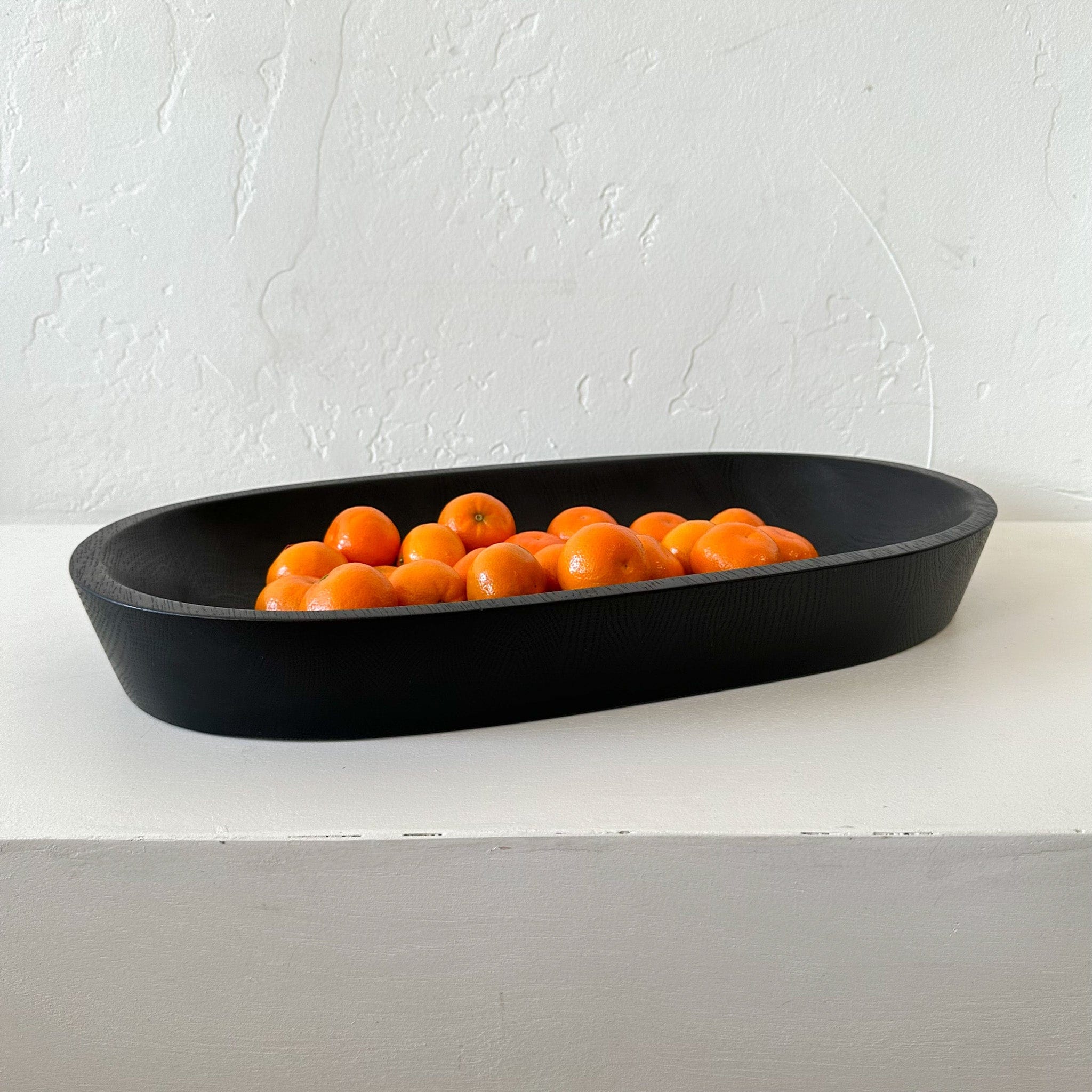 The Wooden Palate Serveware Large Oval Bowl in Ebonized Oak