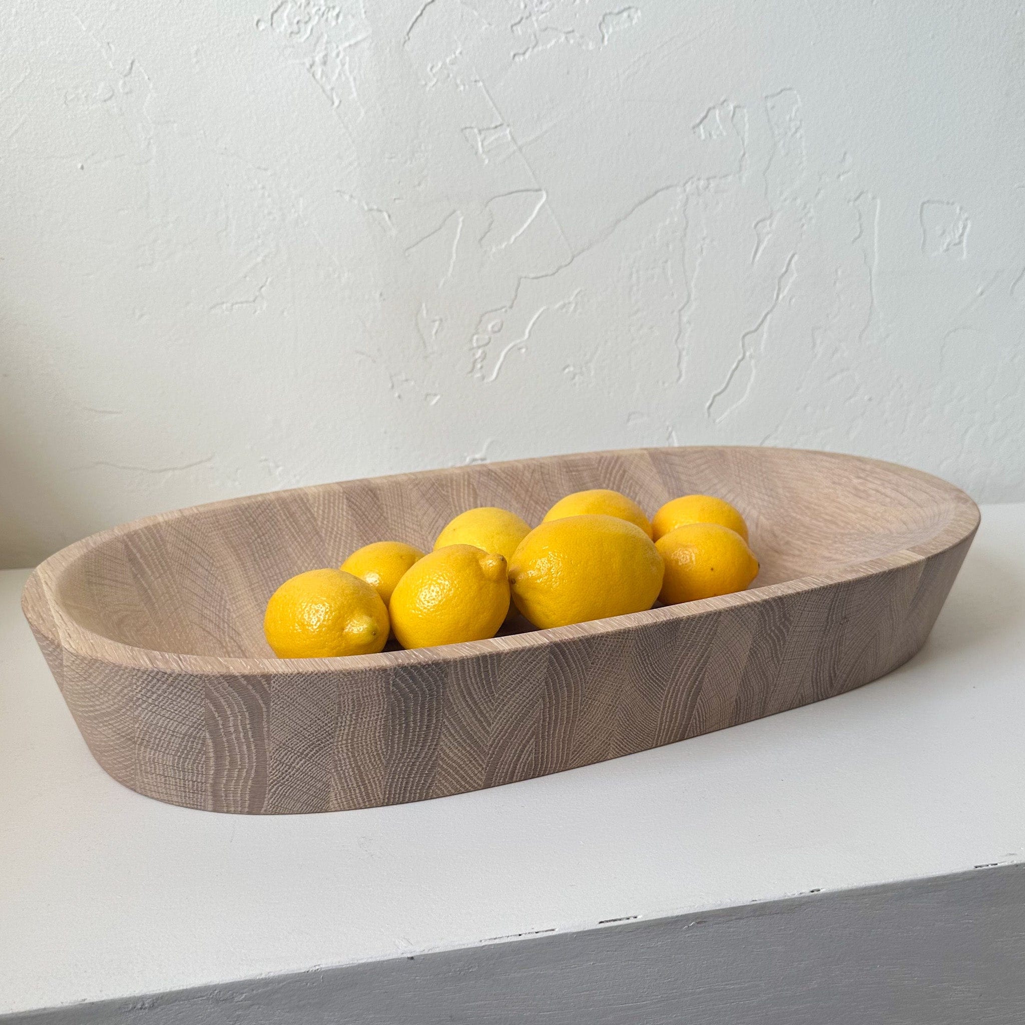 The Wooden Palate Serveware Large Oval Bowl in White Oak