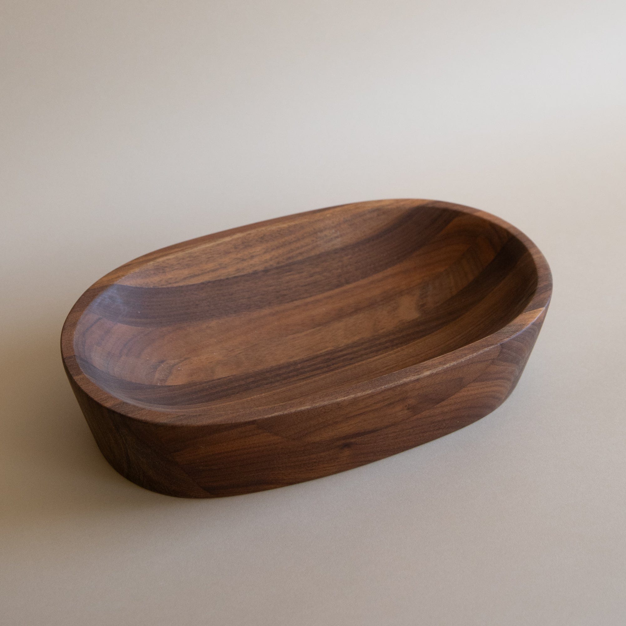 The Wooden Palate Serveware Oval Bowl in Walnut